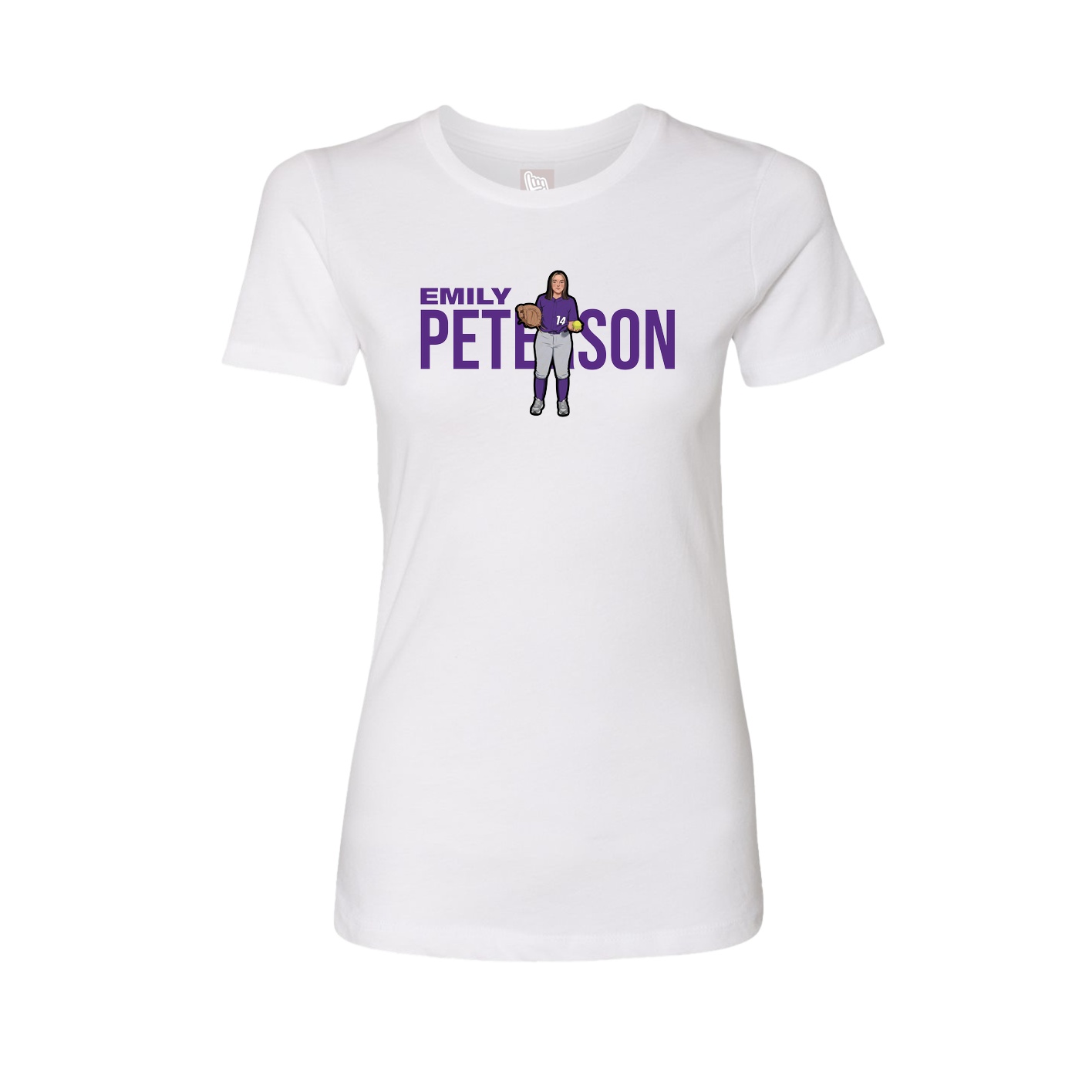 Fitted Women's Tee — Player Name in White