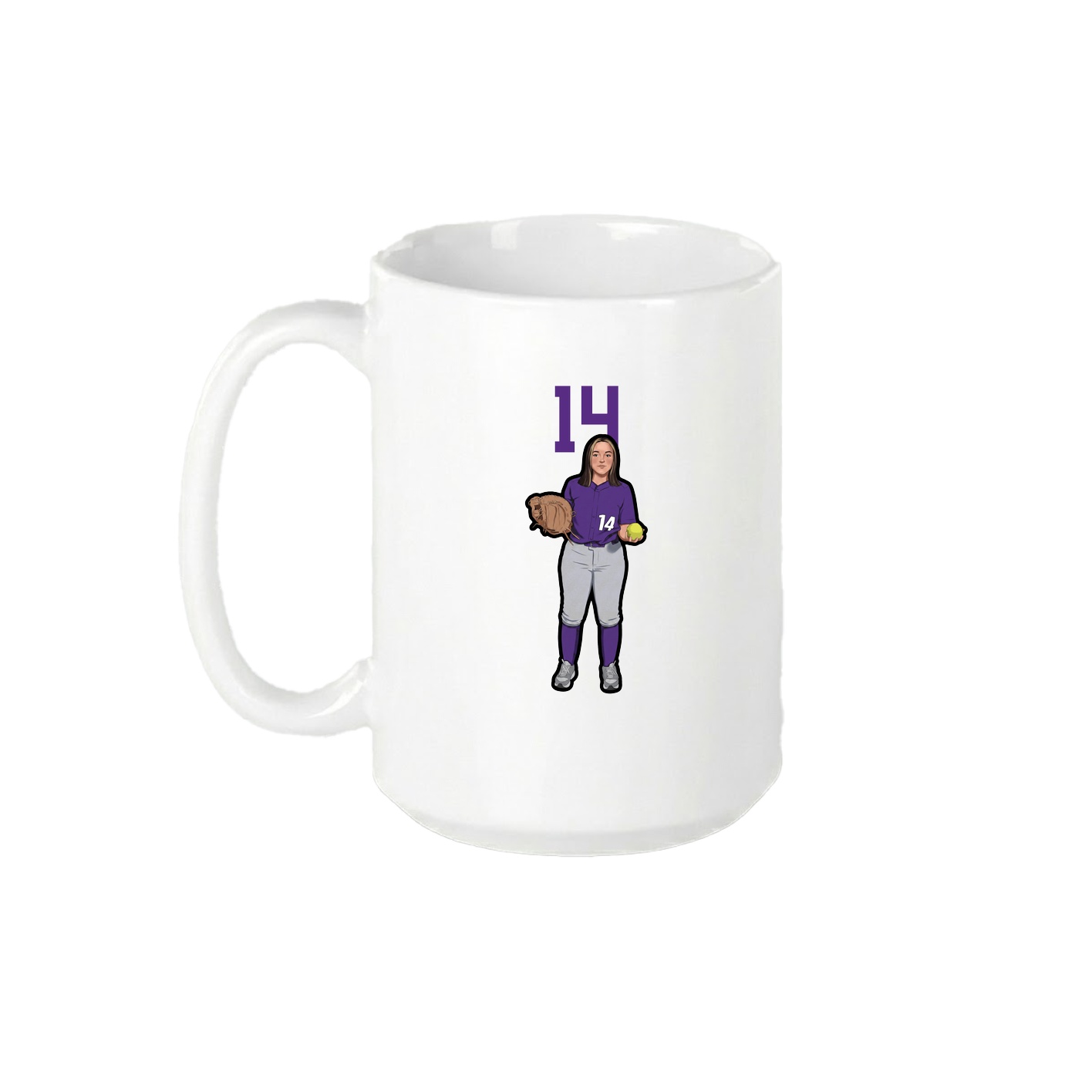 15oz Coffee Mug — Number Top in White