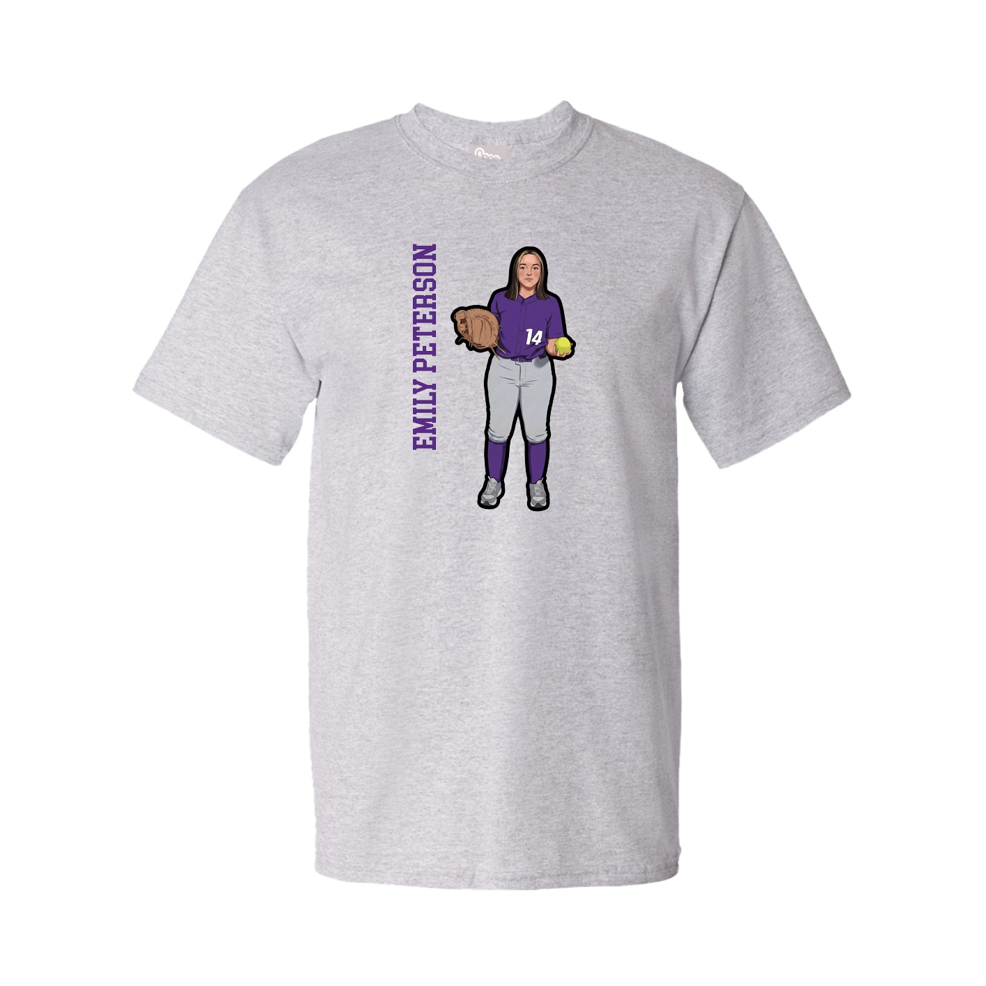 Tee — Name Vertical in Grey
