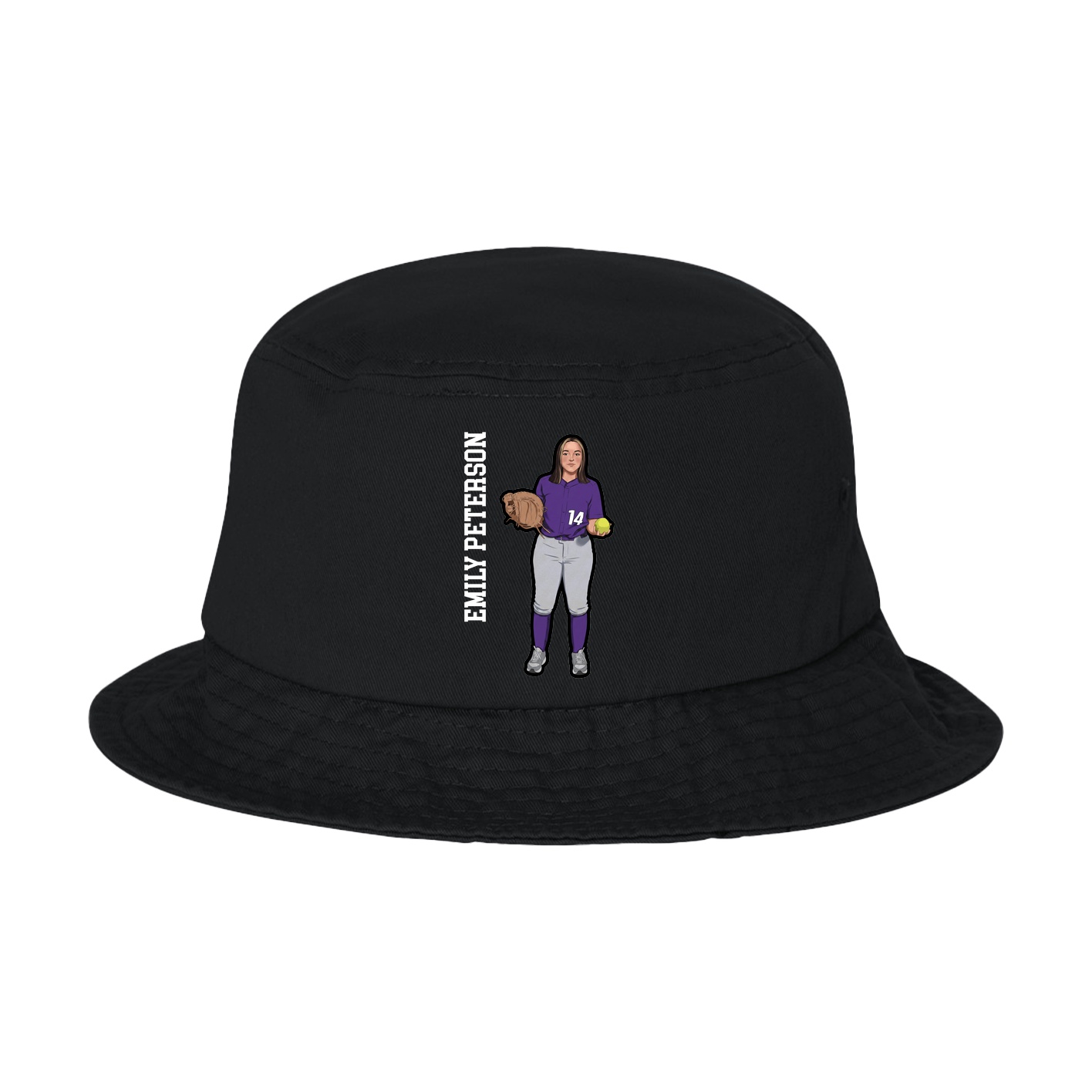 Bucket Cap — Name Vertical in Black