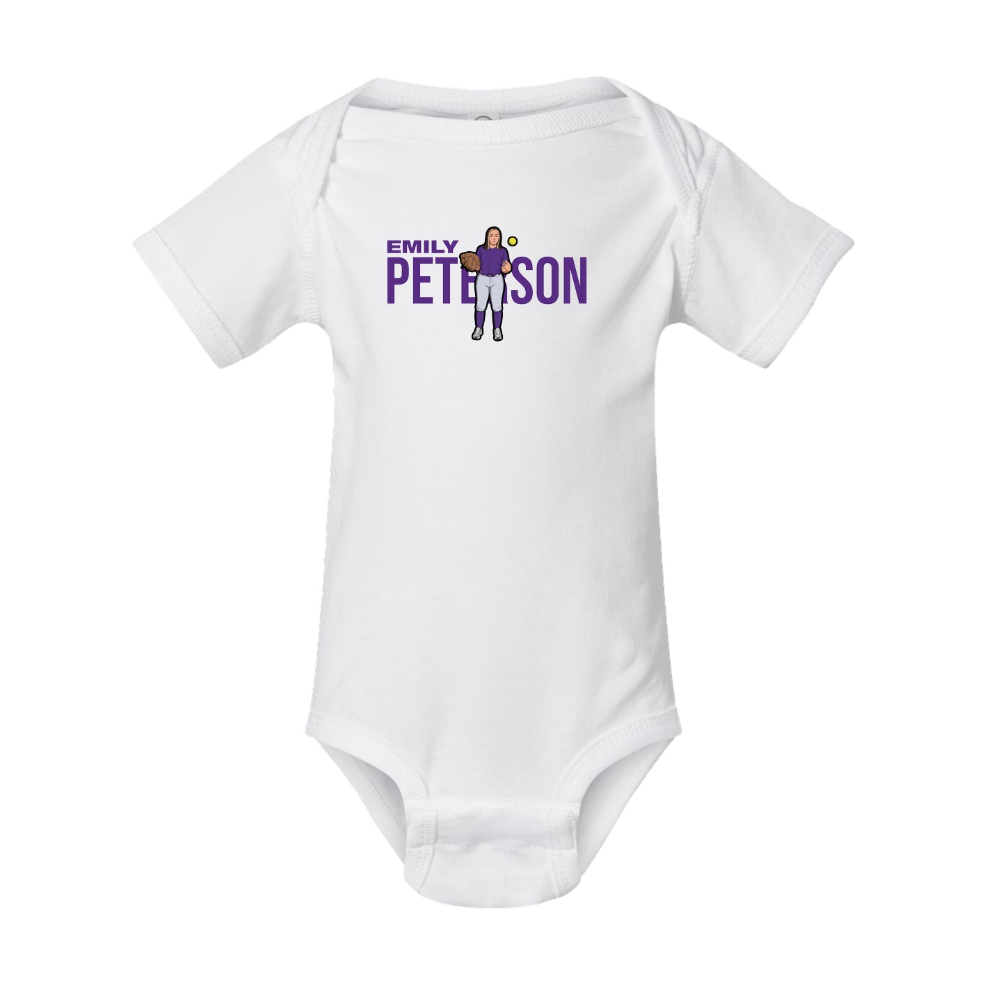 Baby Onesie — Player Name in White