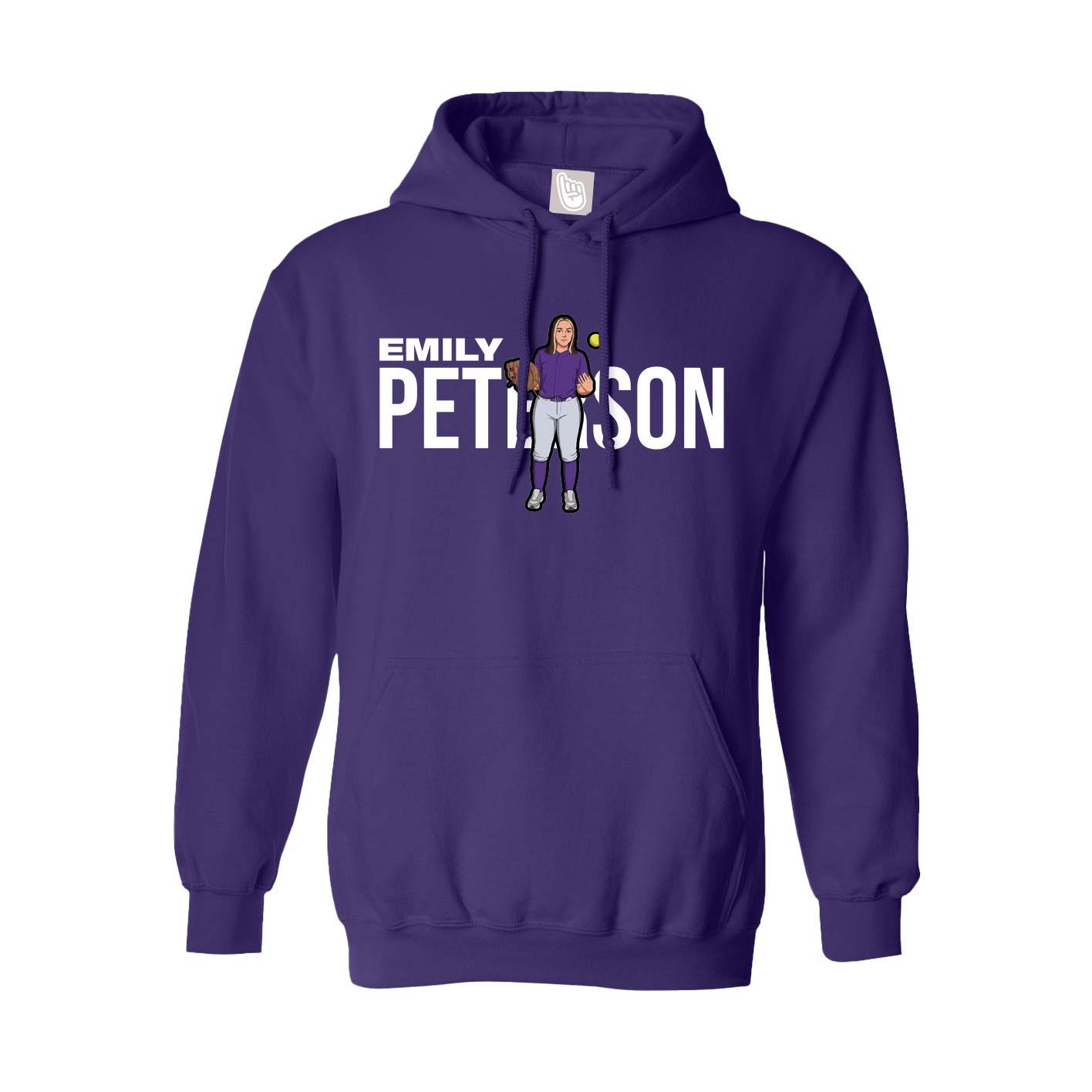 Youth Hoodie — Player Name in Purple