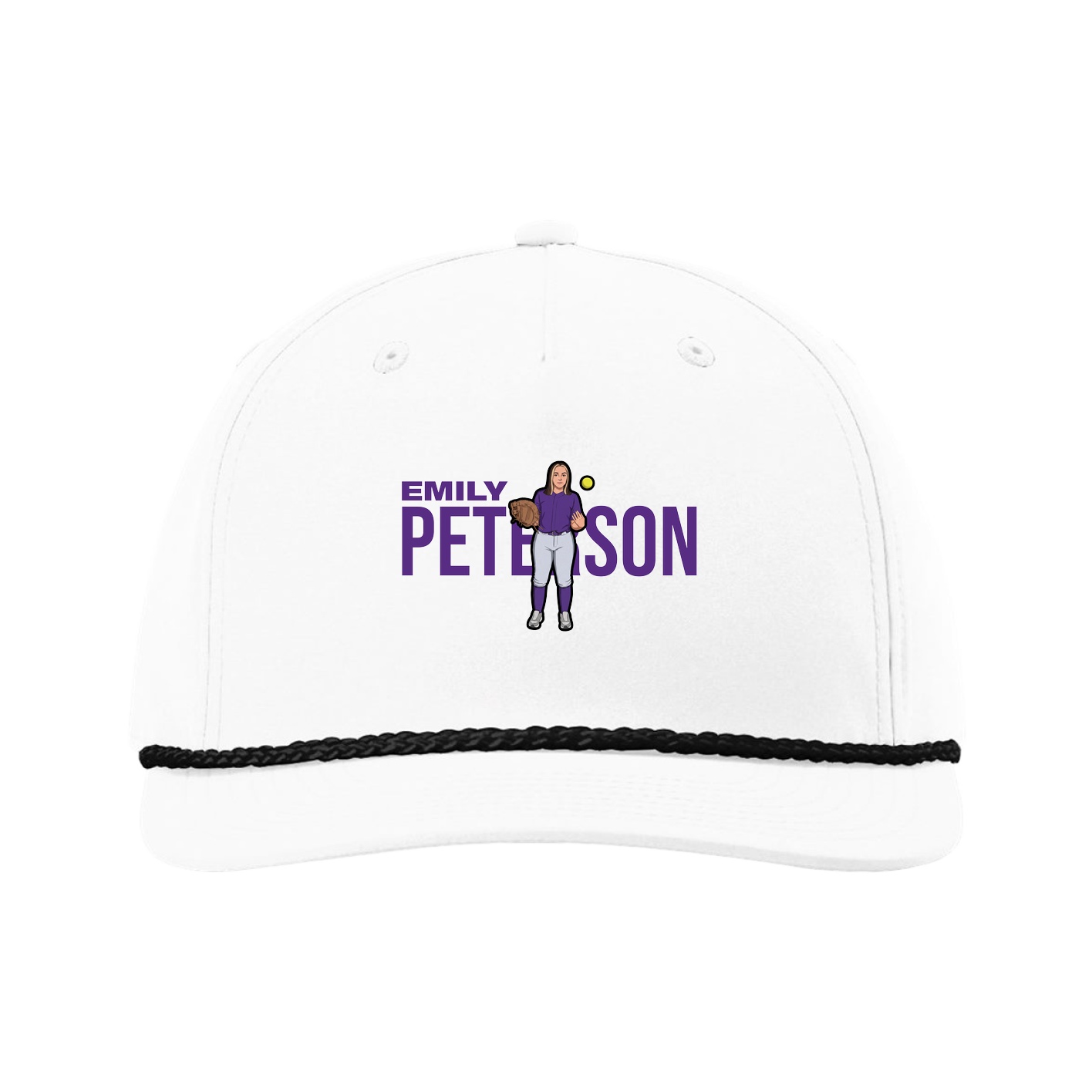 Five-Panel Classic Rope Cap — Player Name in White