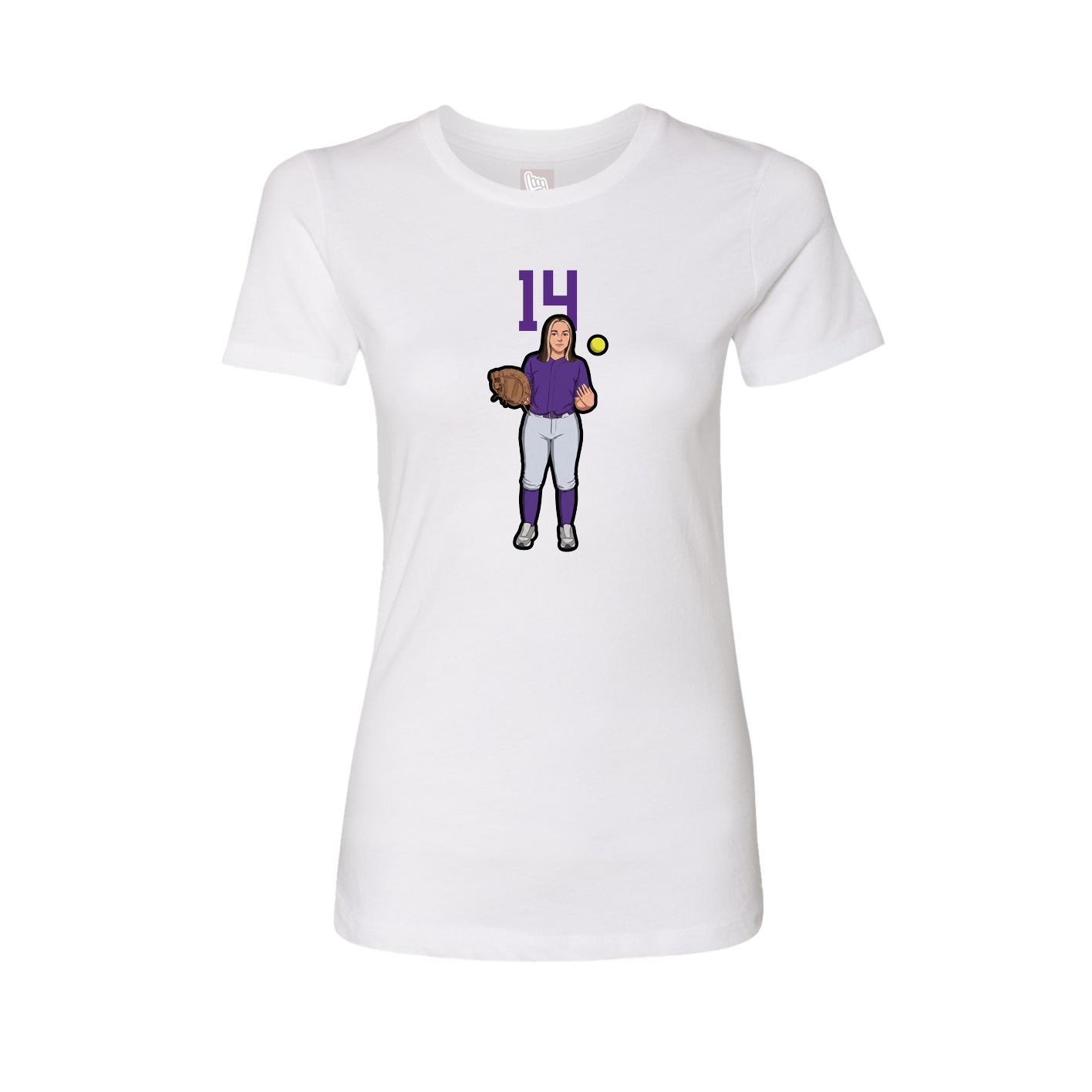 Fitted Women's Tee — Number Top in White