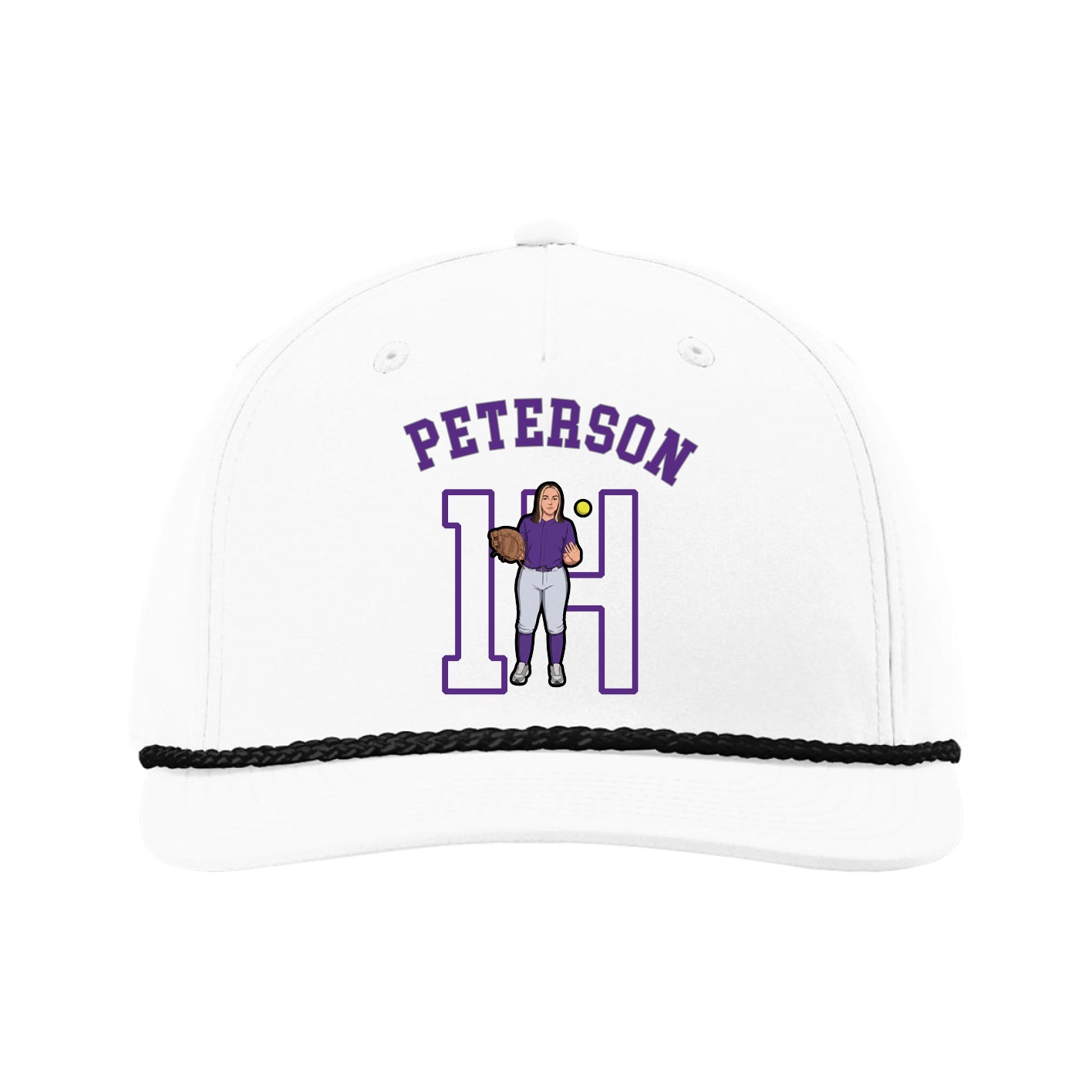 Five-Panel Classic Rope Cap — Shirsey Arch in White