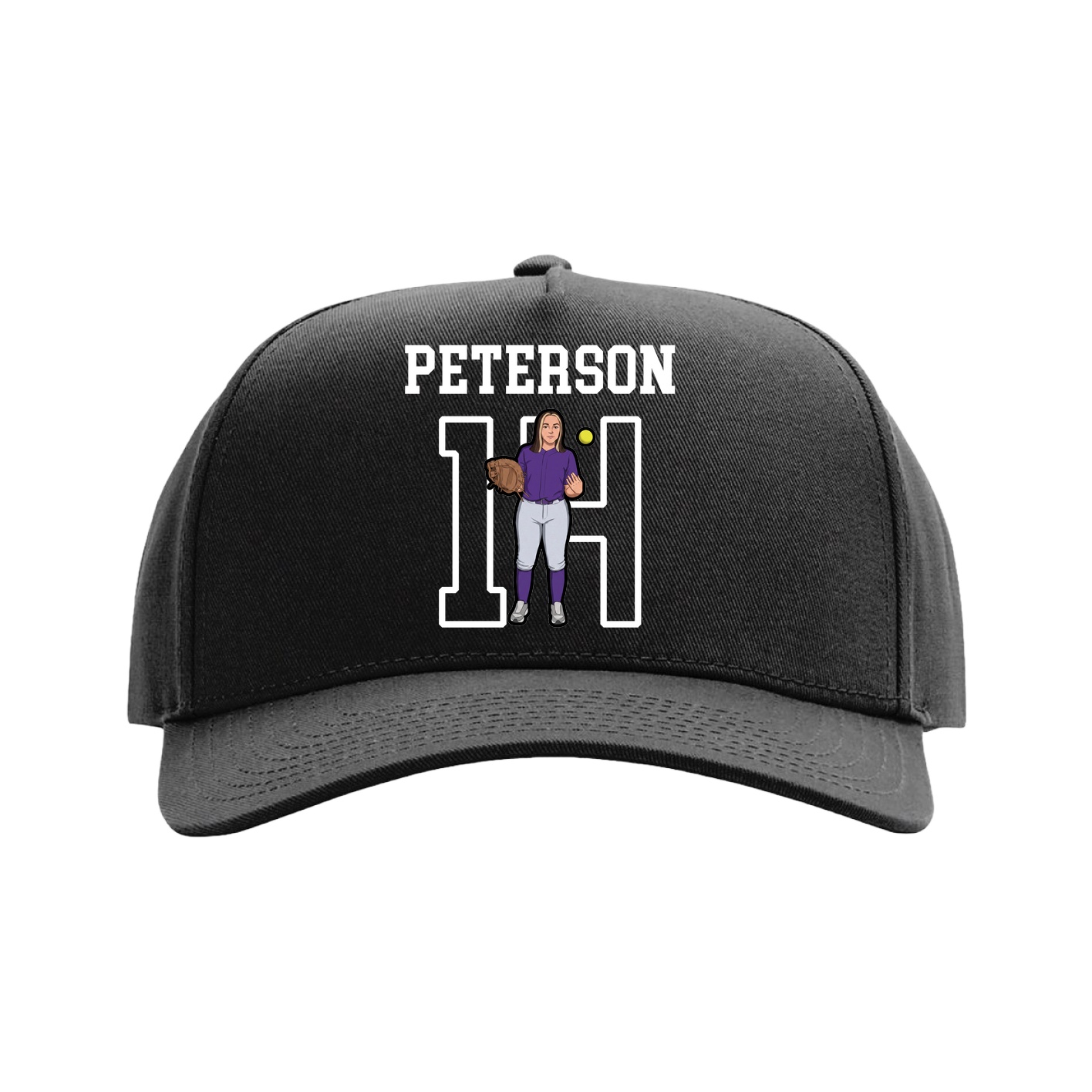 Full Fabric Five-Panel Champ Cap — Shirsey in Black