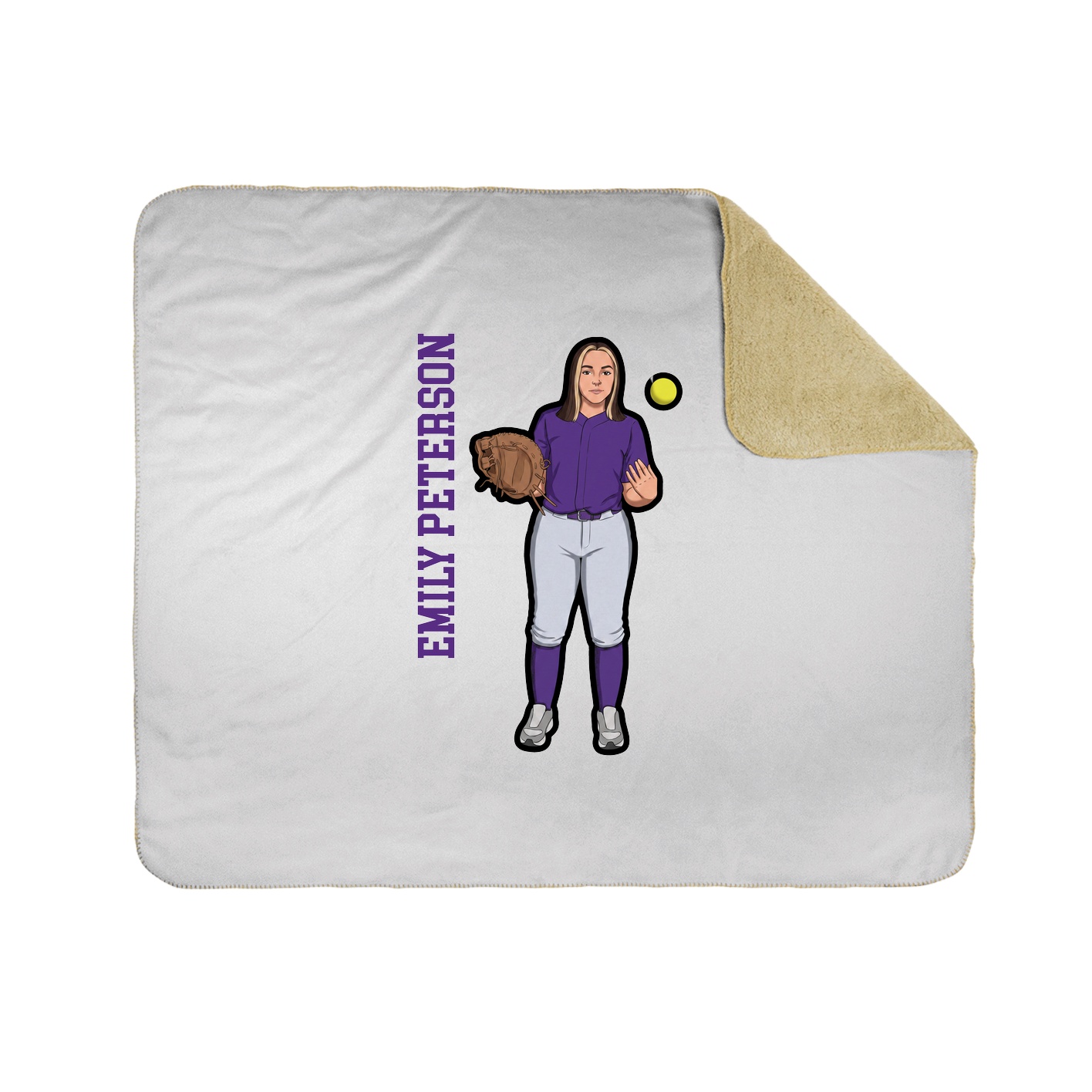 Throw Blanket — Name Vertical in White
