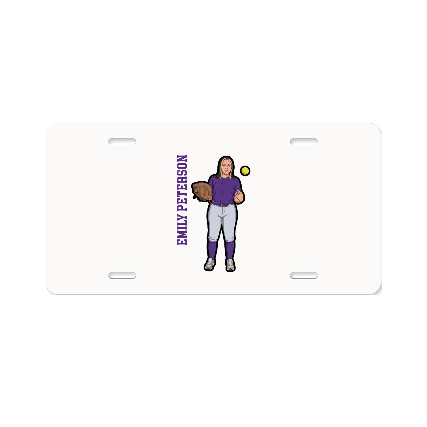 License Plate — Name Vertical in Classic