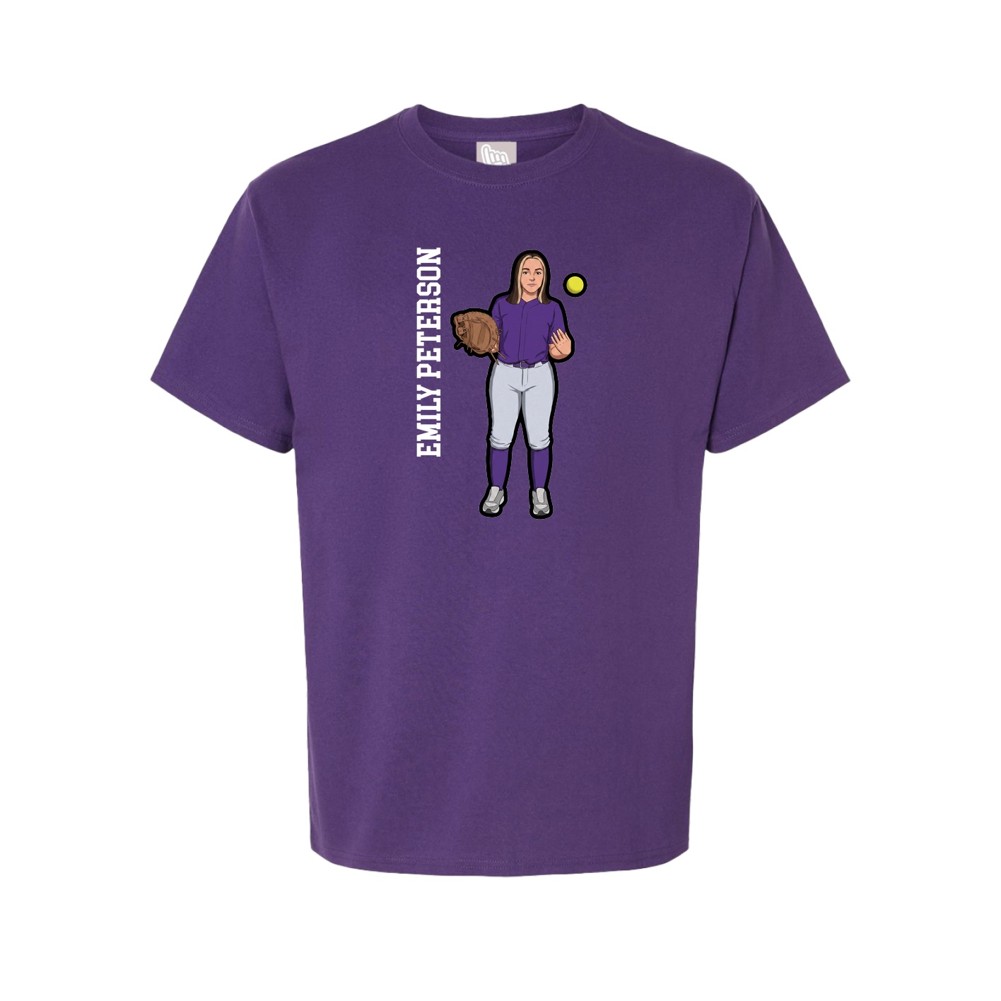 Tee — Name Vertical in Purple