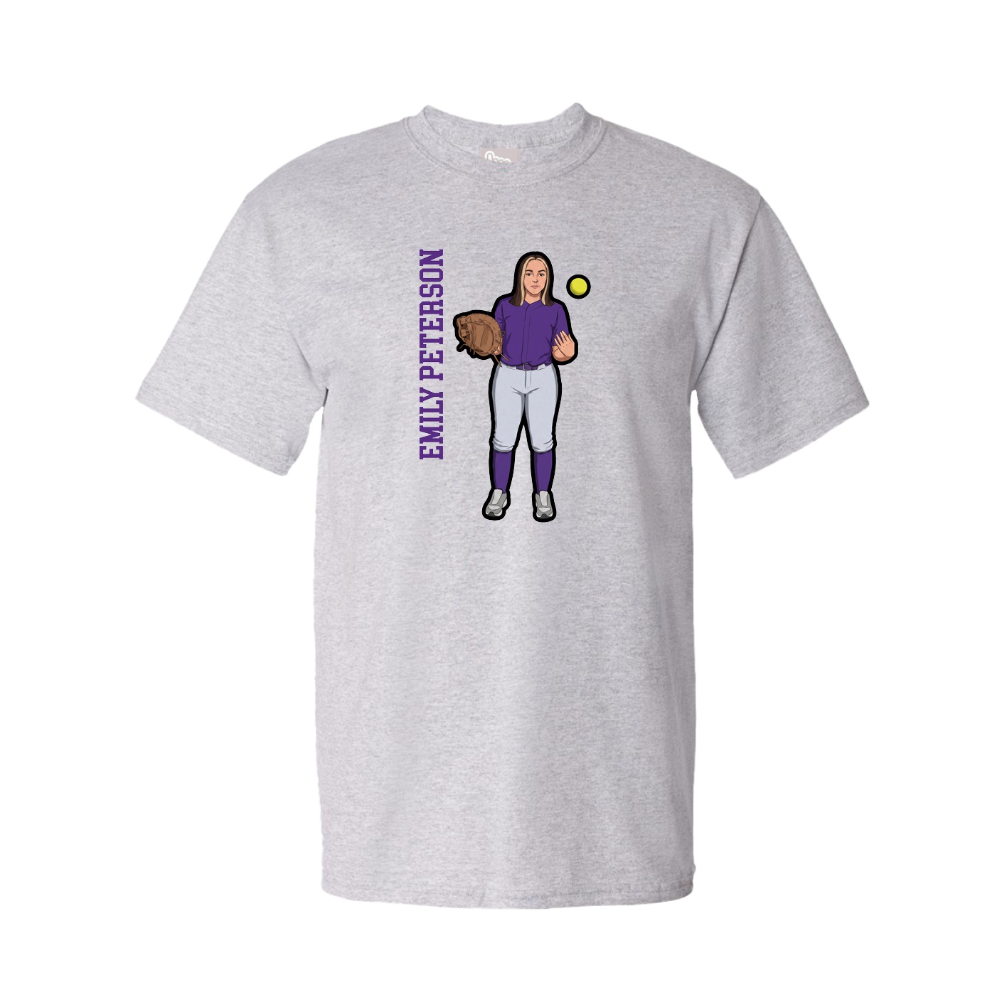 Youth Tee — Name Vertical in Grey