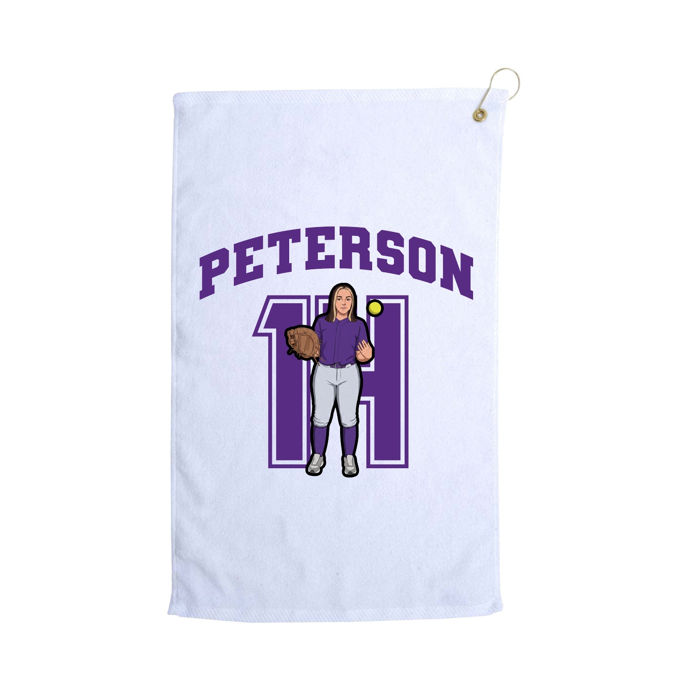 Golf Towel — Number in White