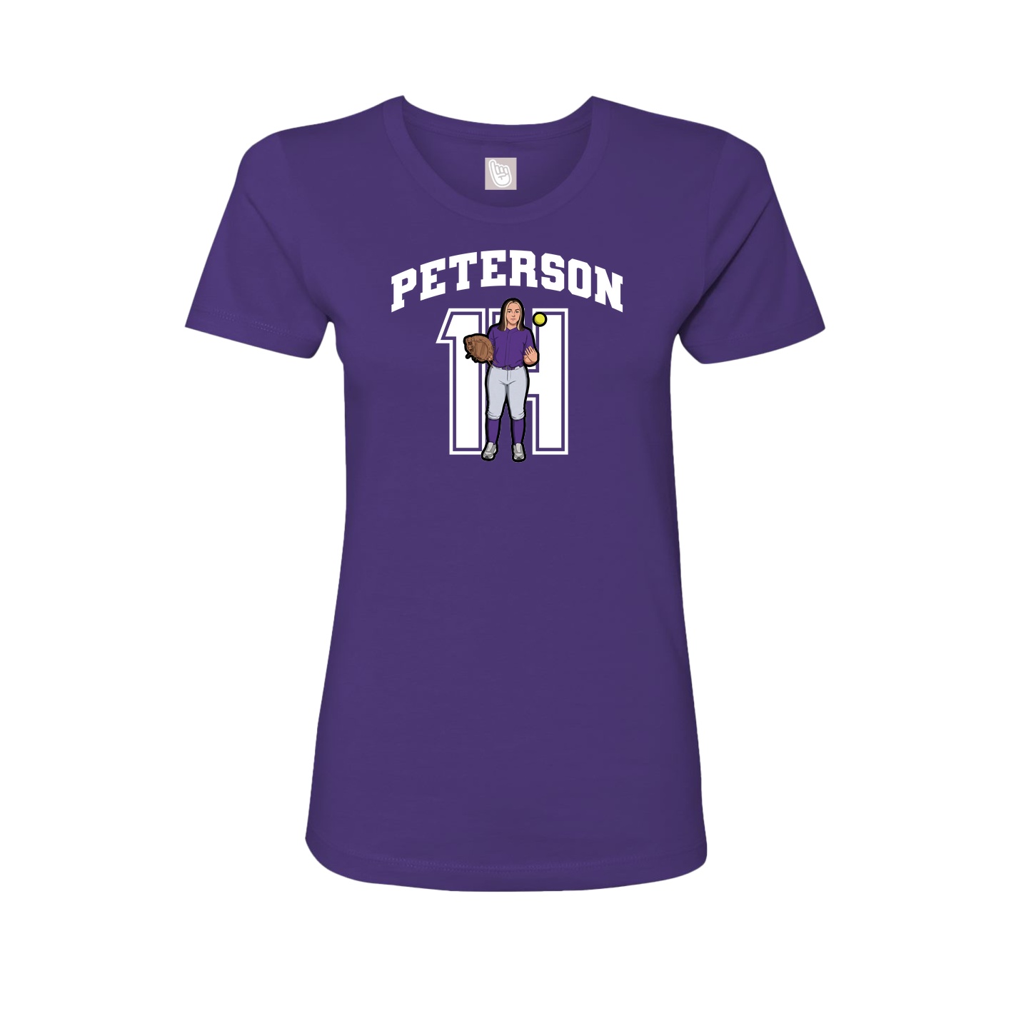 Fitted Women's Tee — Number in Purple