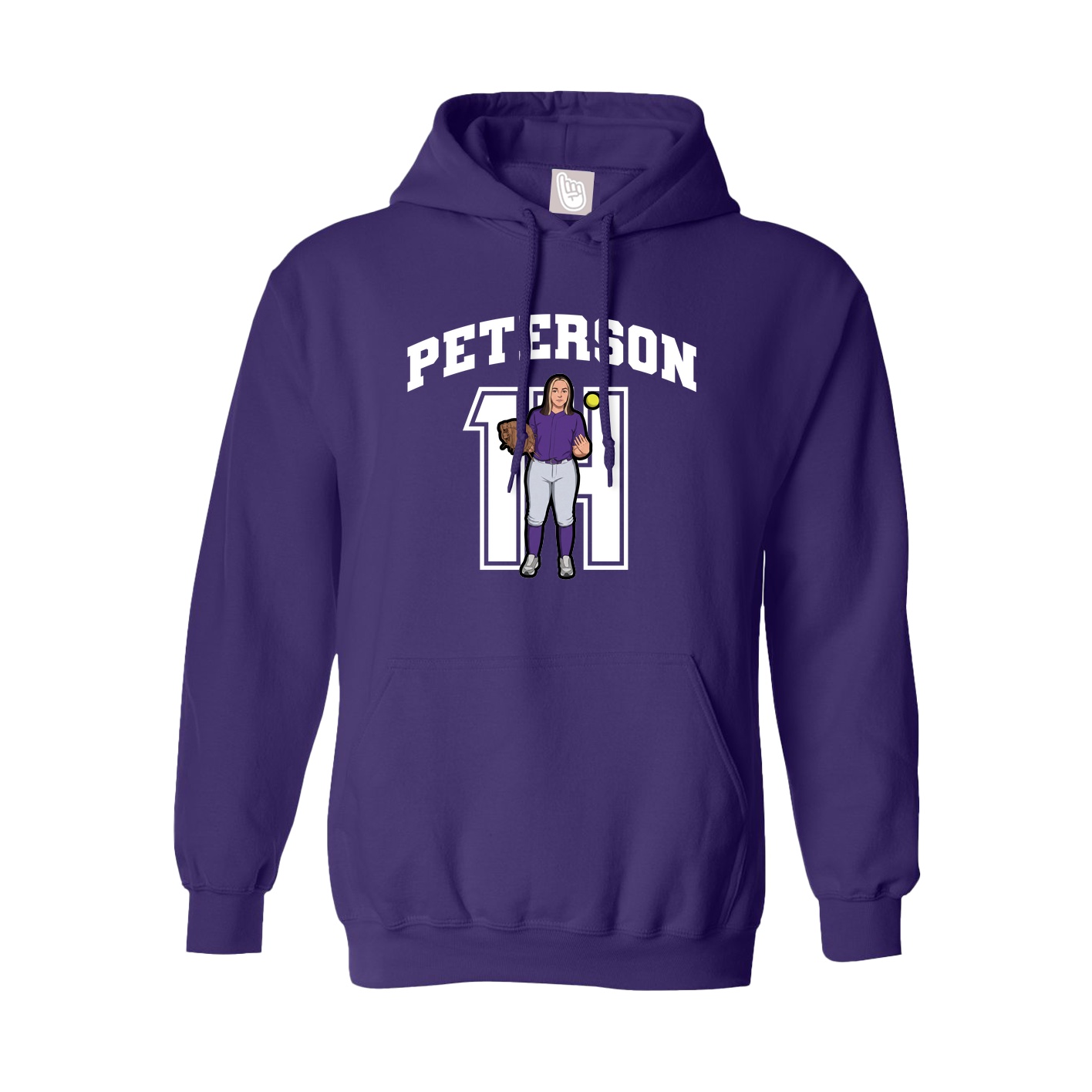 Hoodie — Number in Purple