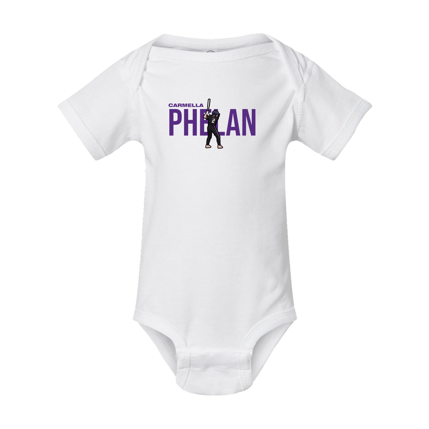 Baby Onesie — Player Name in White