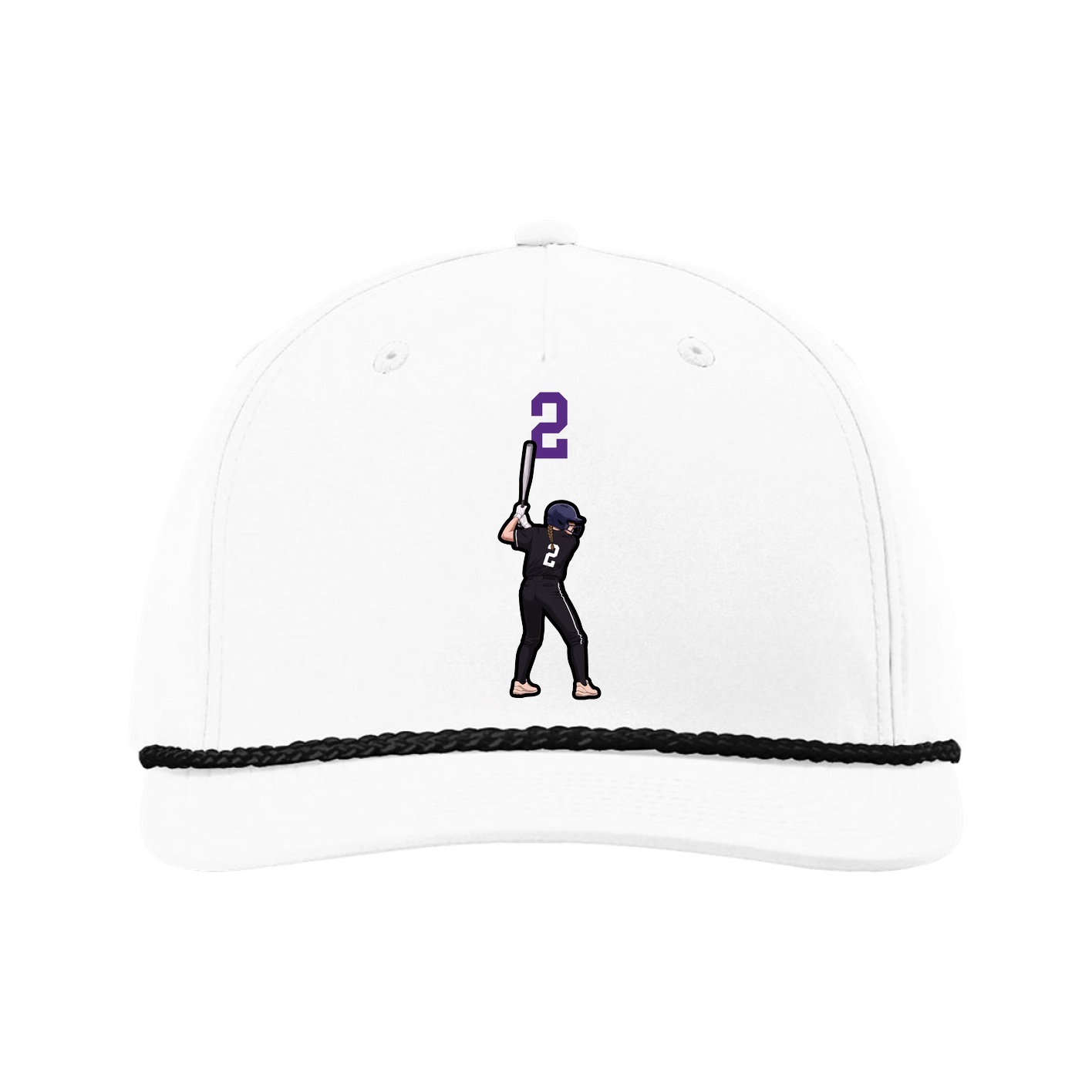 Five-Panel Classic Rope Cap — Number Top in White