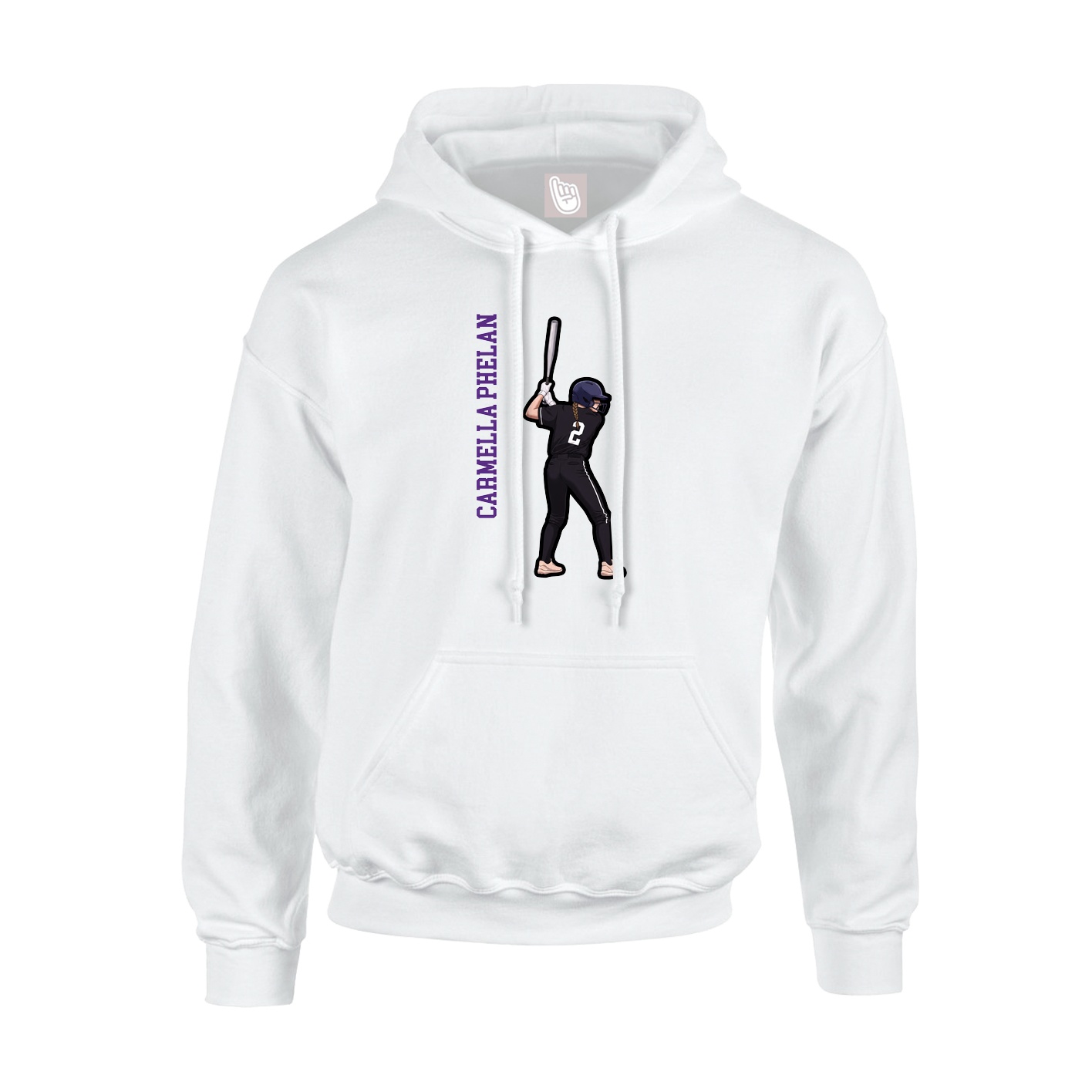Hoodie — Name Vertical in White