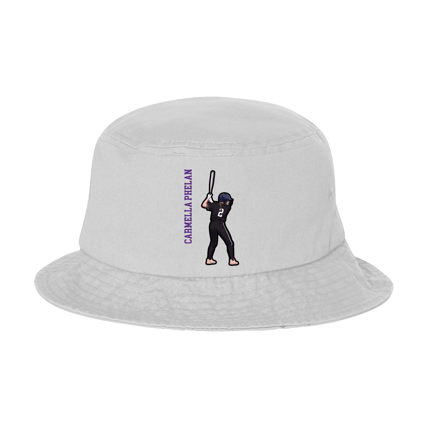 Bucket Cap — Name Vertical in White