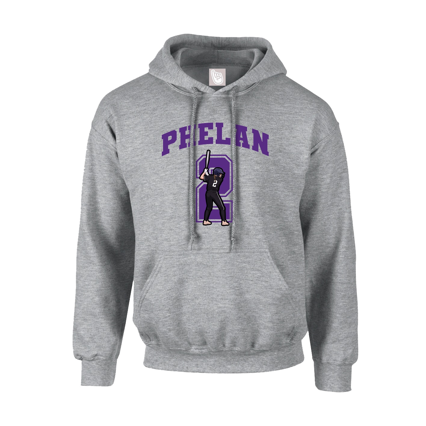 Youth Hoodie — Number in Grey