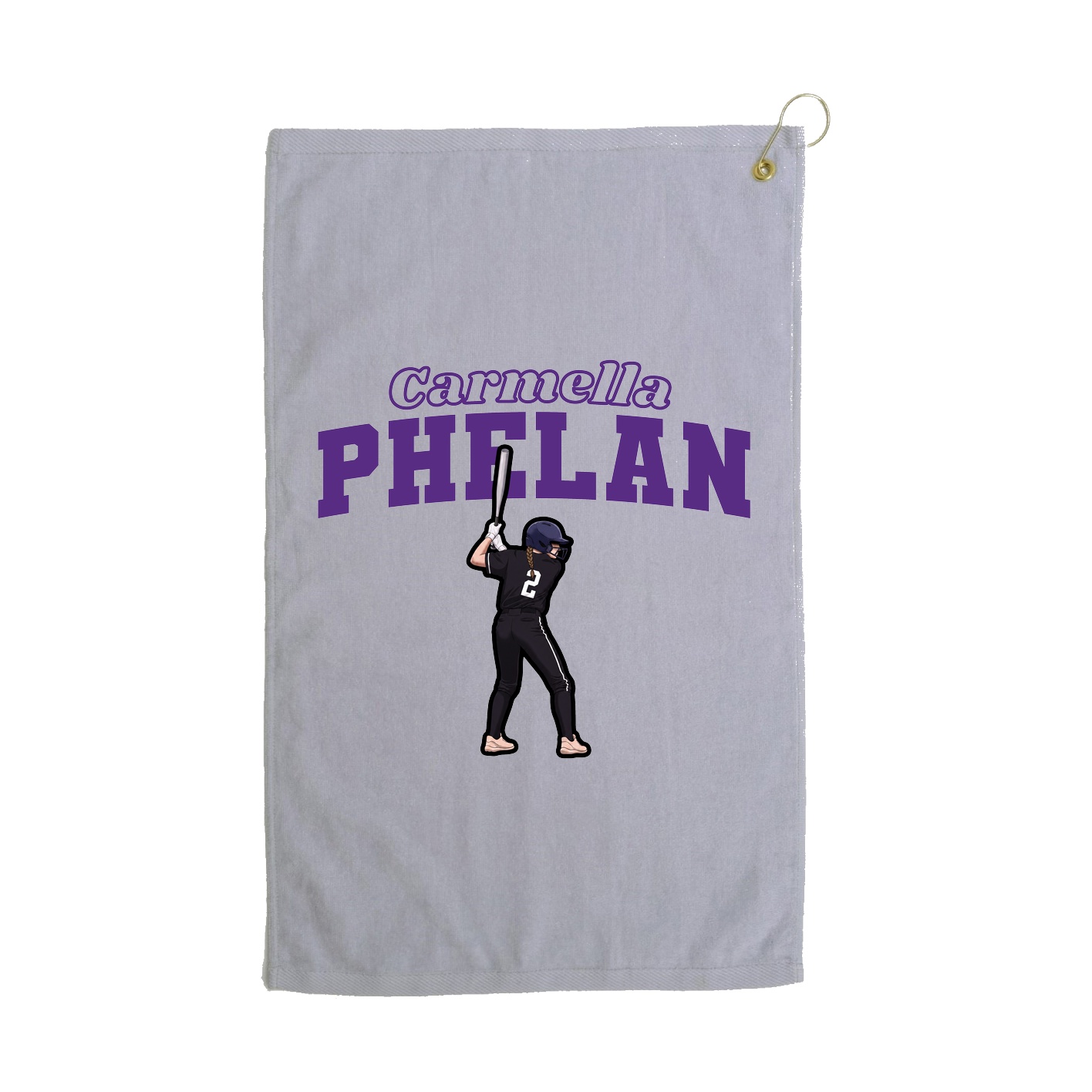 Golf Towel — Name Arch in Grey