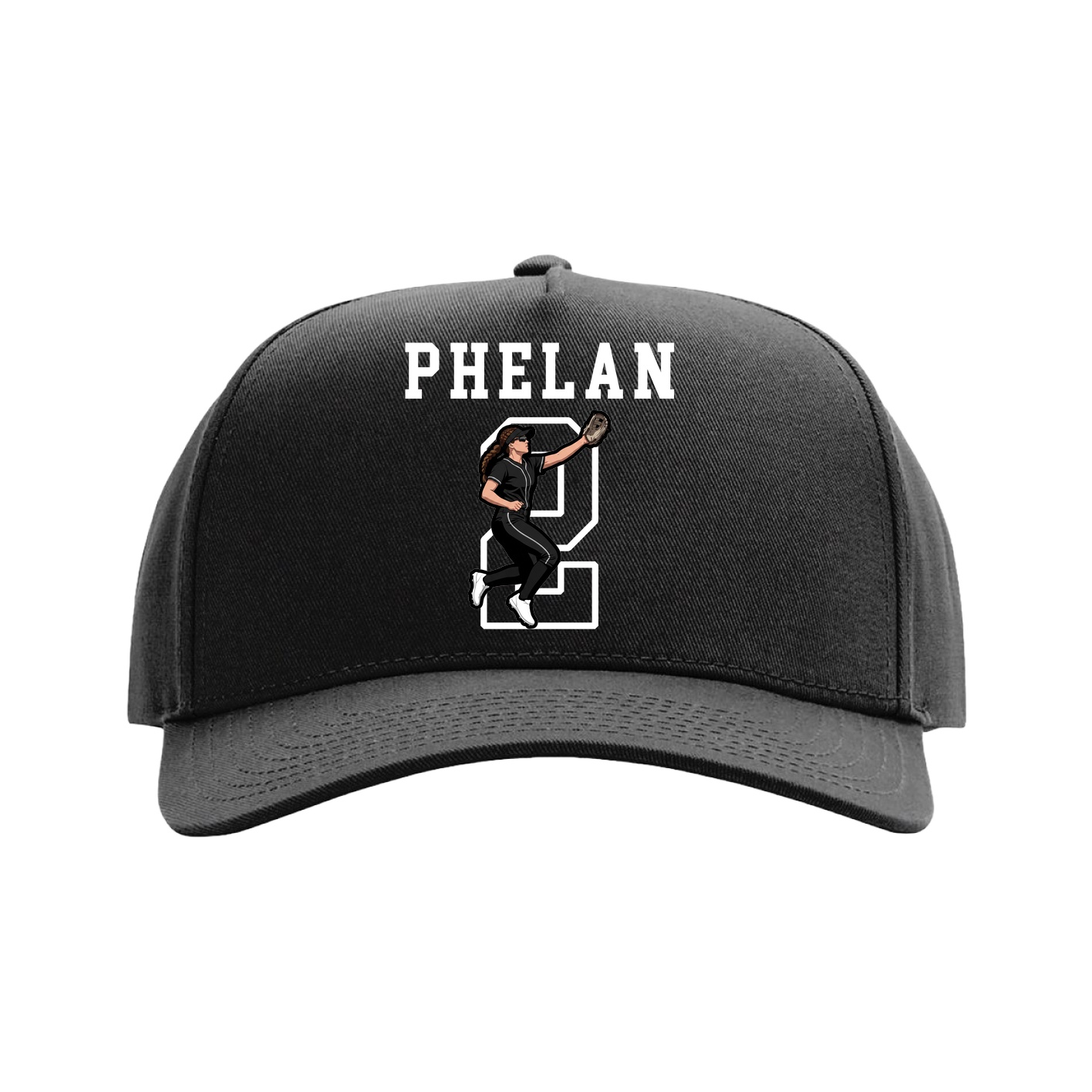 Full Fabric Five-Panel Champ Cap — Shirsey in Black