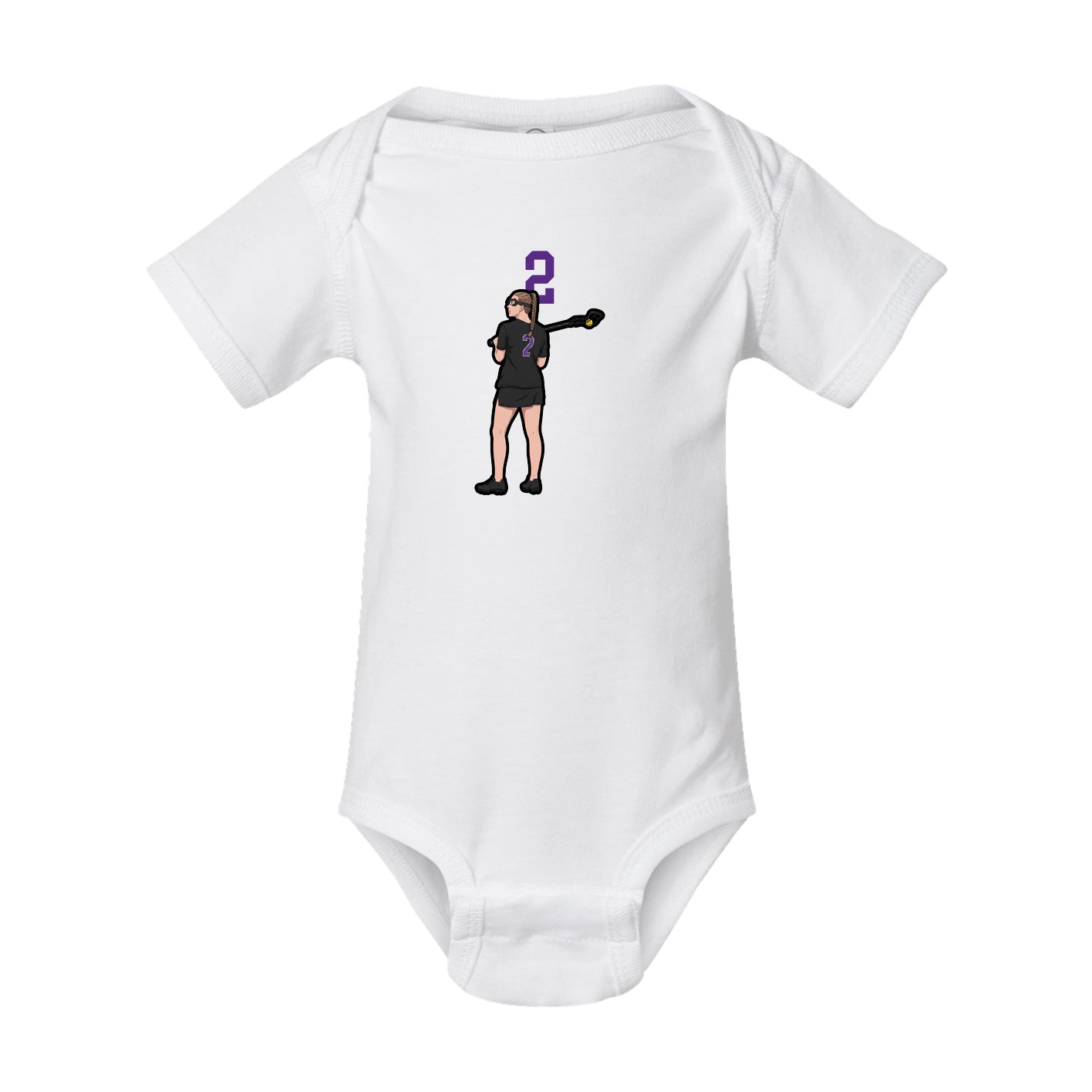 Baby Onesie — Number Top in White