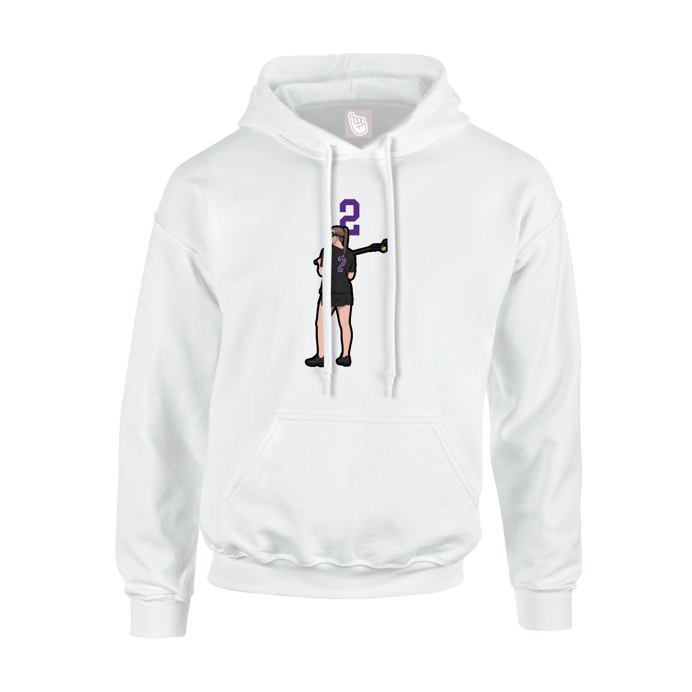 Youth Hoodie — Number Top in White