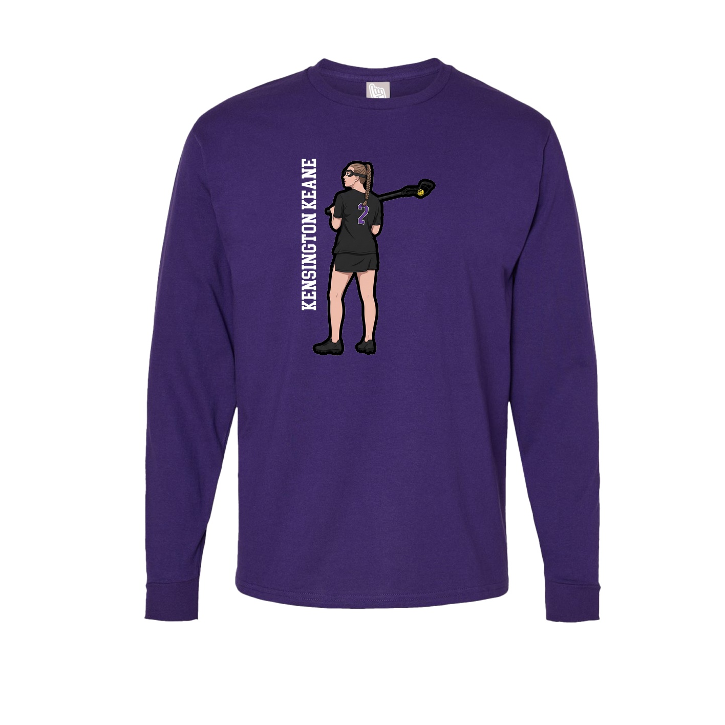 Long Sleeve Tee — Name Vertical in Purple