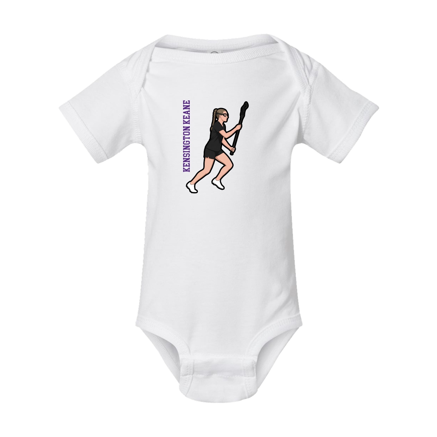 Baby Onesie — Name Vertical in White
