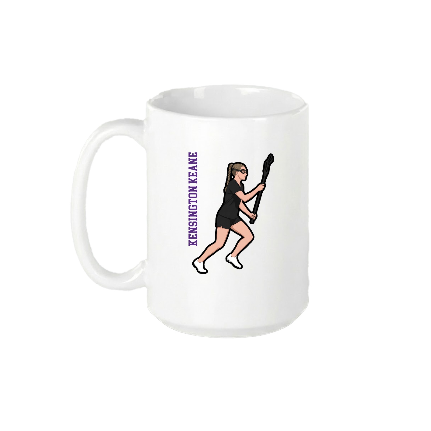 15oz Coffee Mug — Name Vertical in White