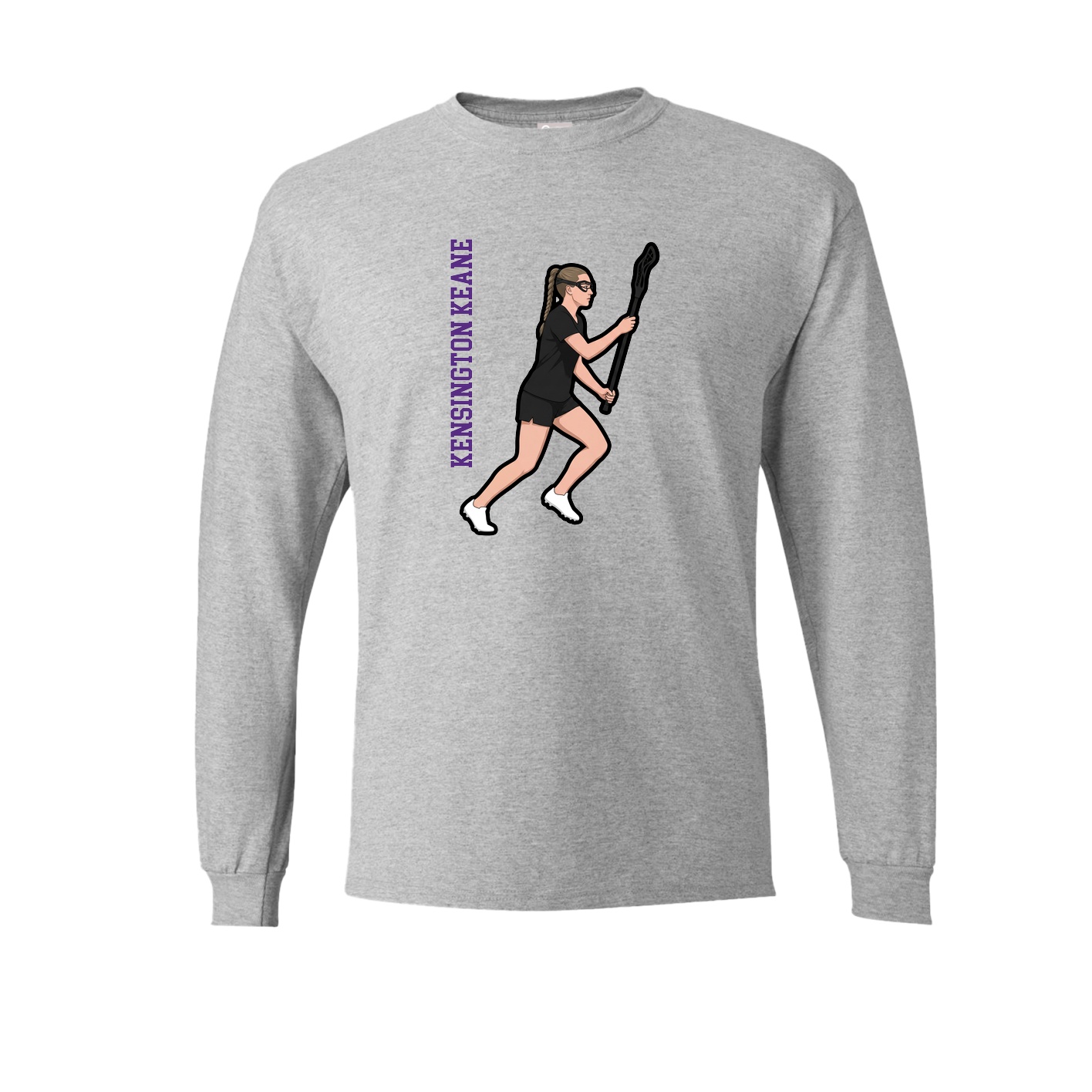 Long Sleeve Tee — Name Vertical in Grey