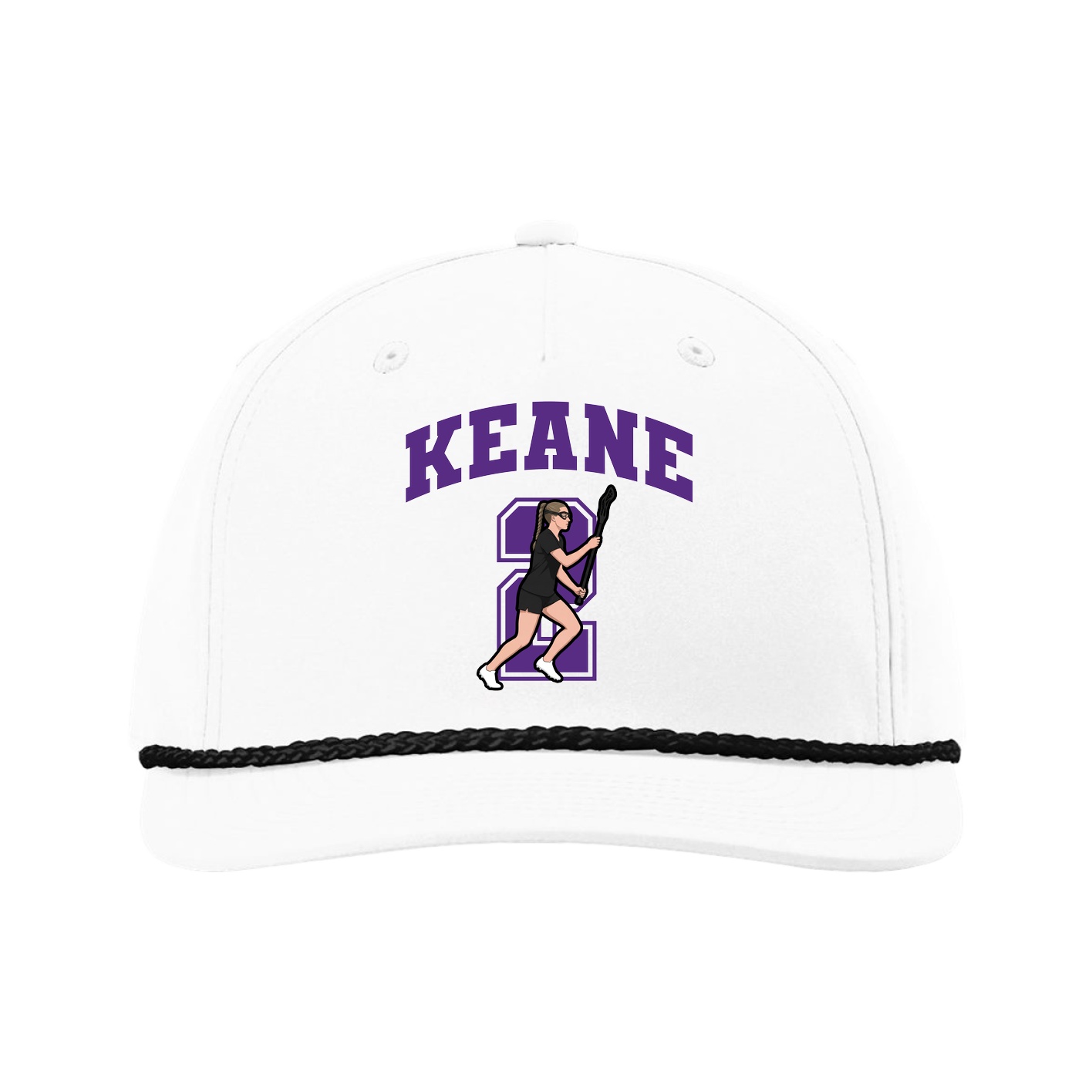 Five-Panel Classic Rope Cap — Number in White