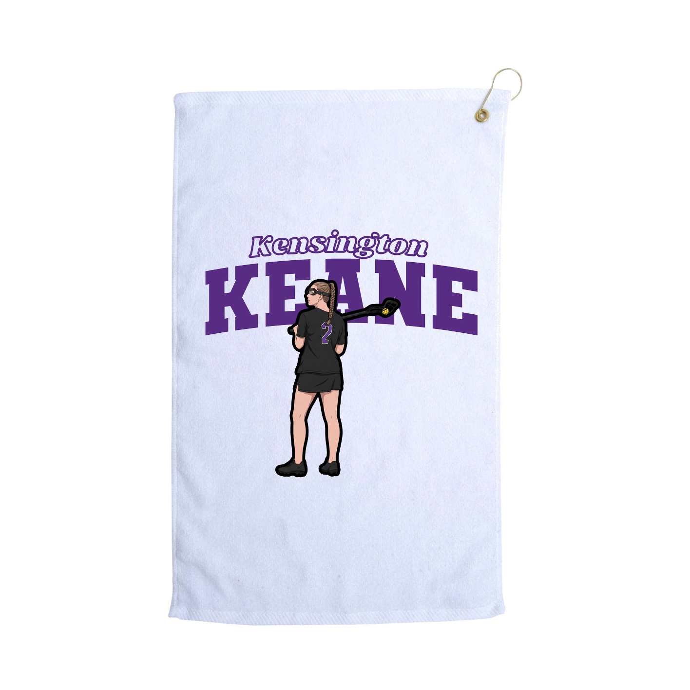 Golf Towel — Name Arch in White