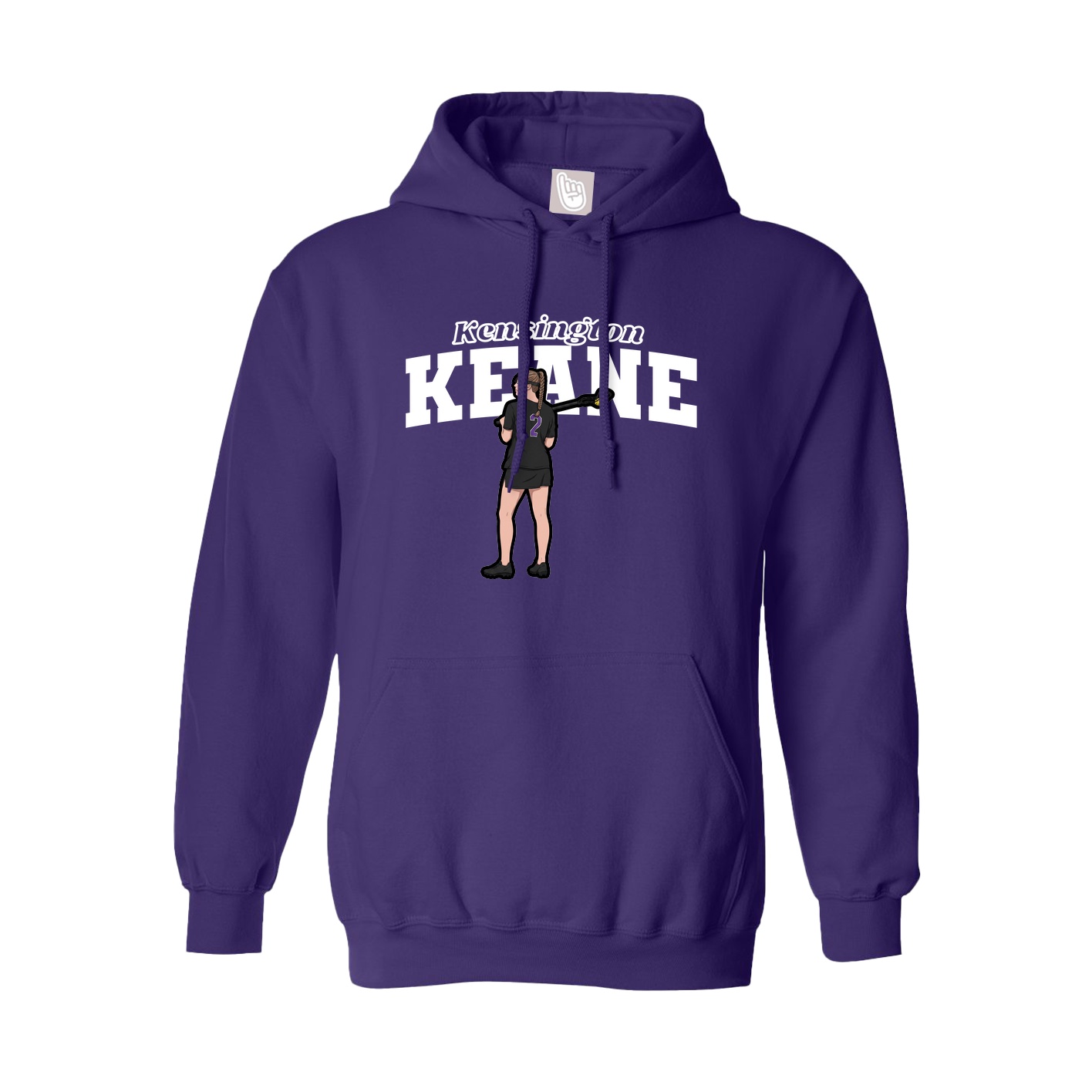 Youth Hoodie — Name Arch in Purple