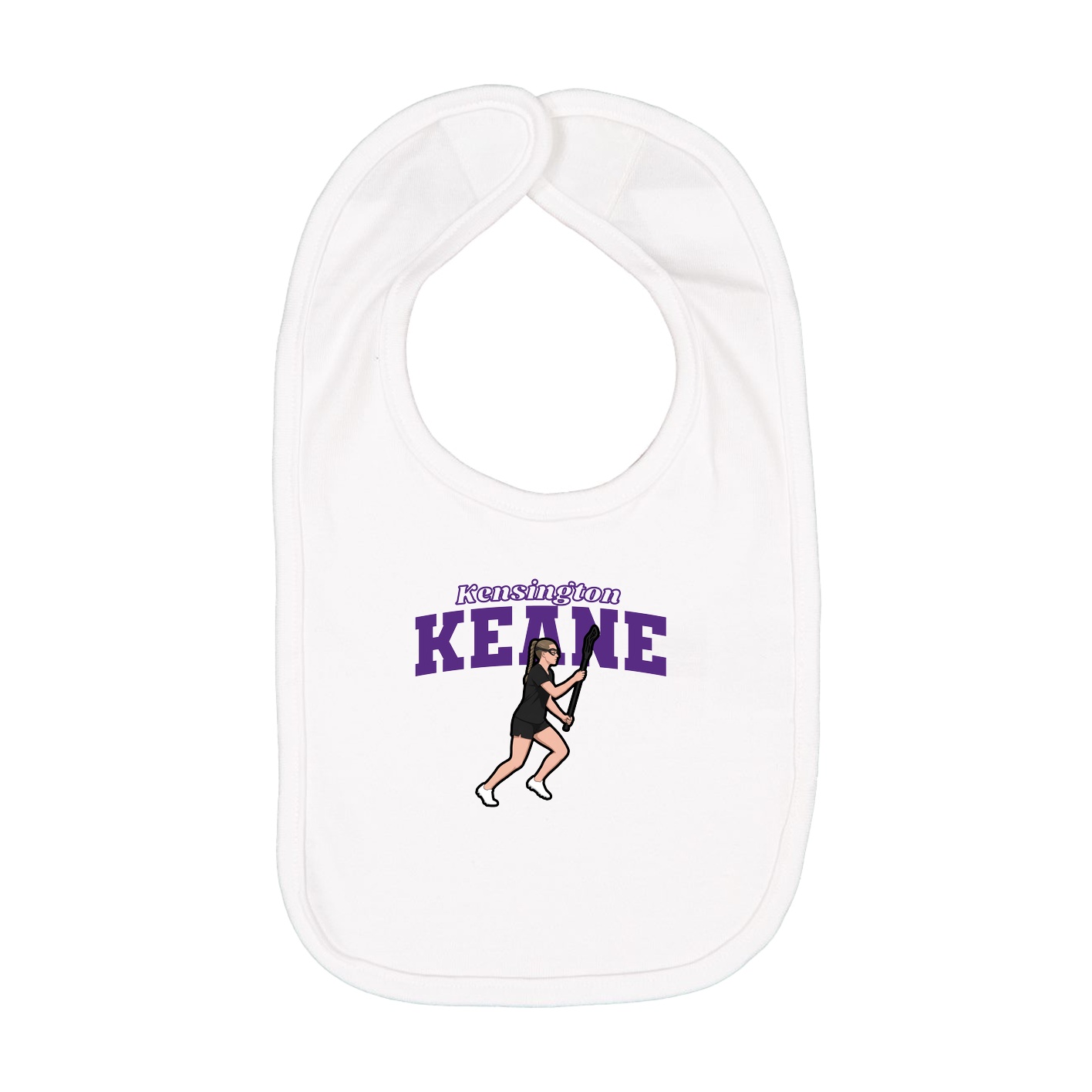Infant Bib — Name Arch in White