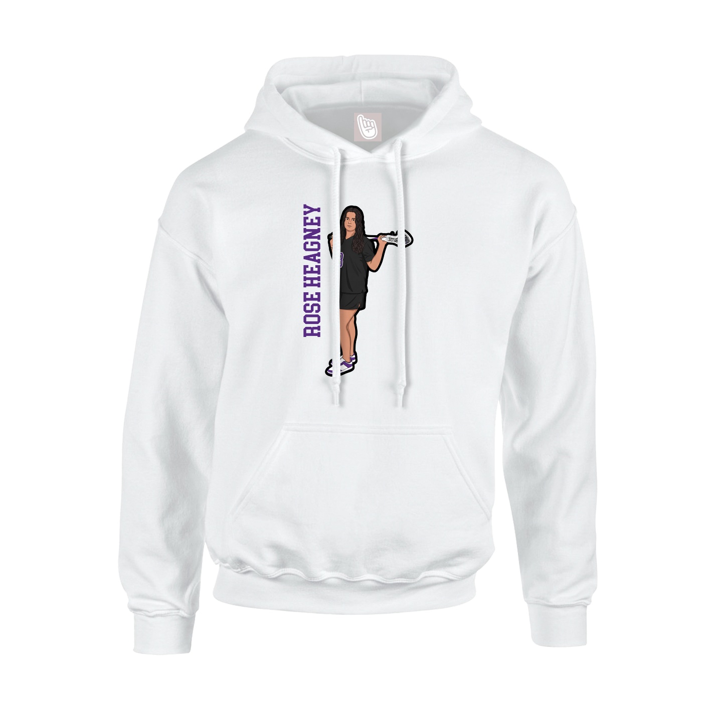 Hoodie — Name Vertical in White