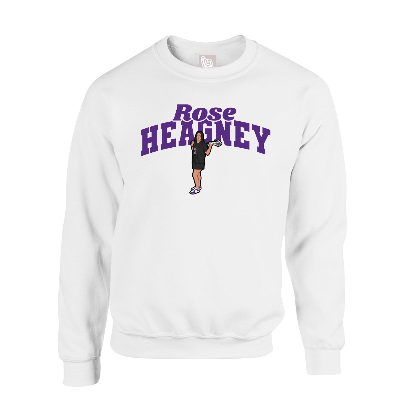 Fleece Crew — Signature Arch in White