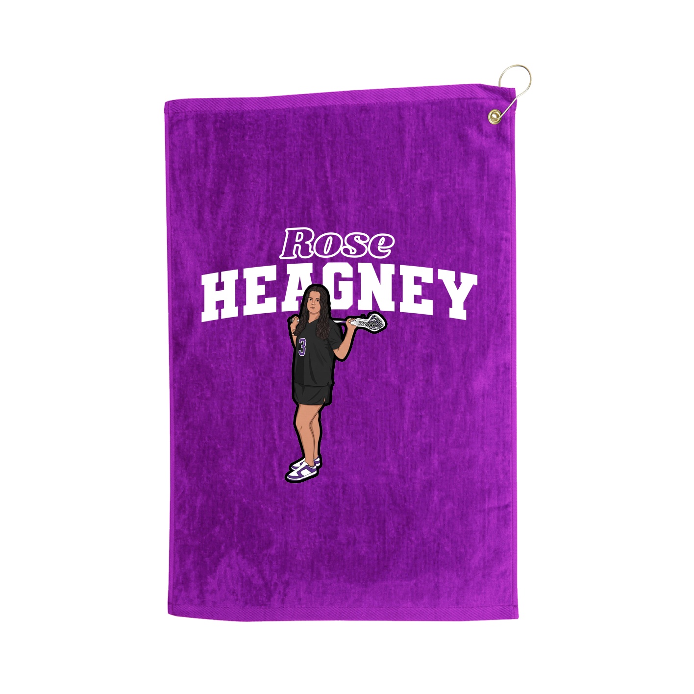 Golf Towel — Name Arch in Purple