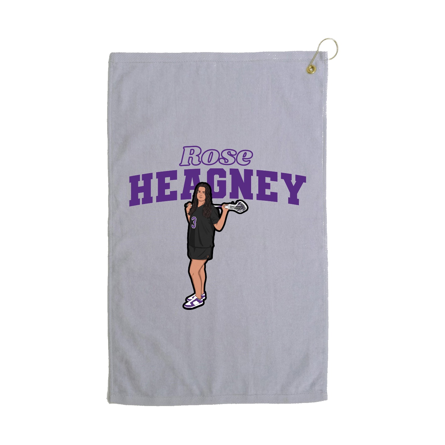 Golf Towel — Name Arch in Grey