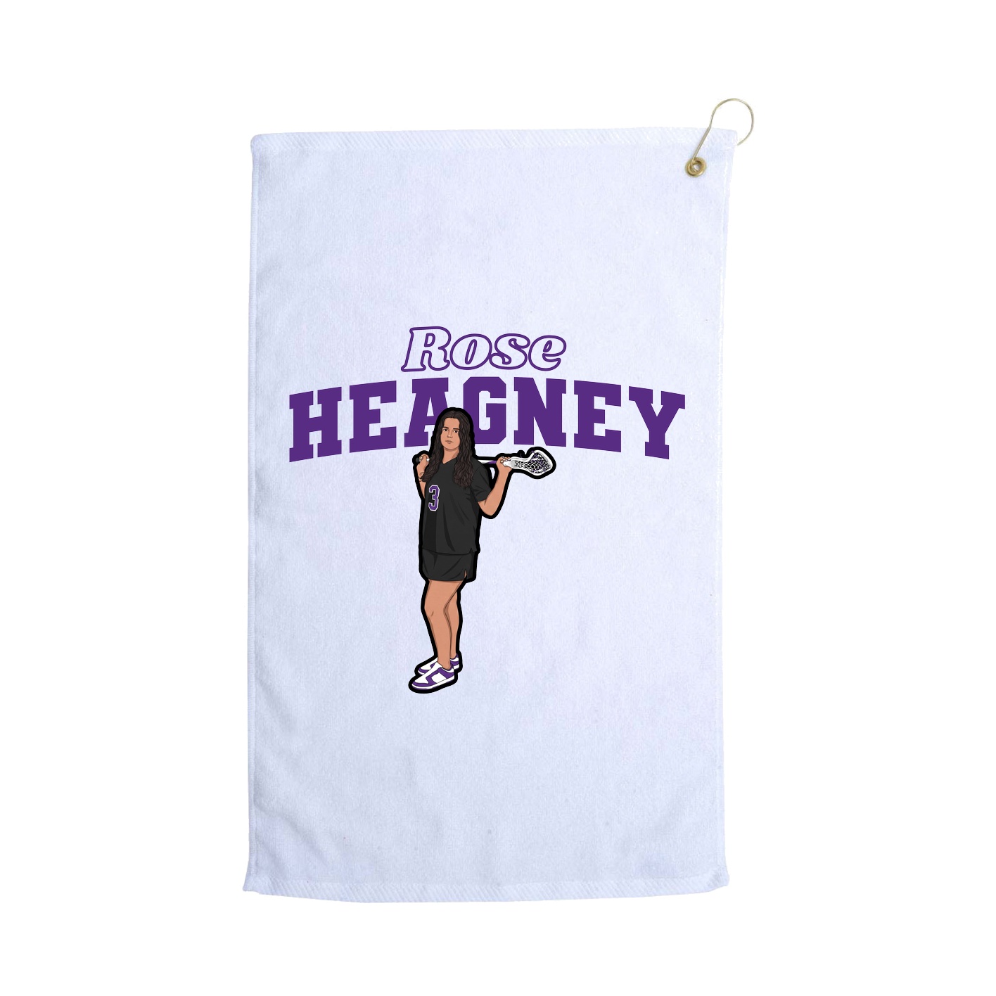 Golf Towel — Name Arch in White