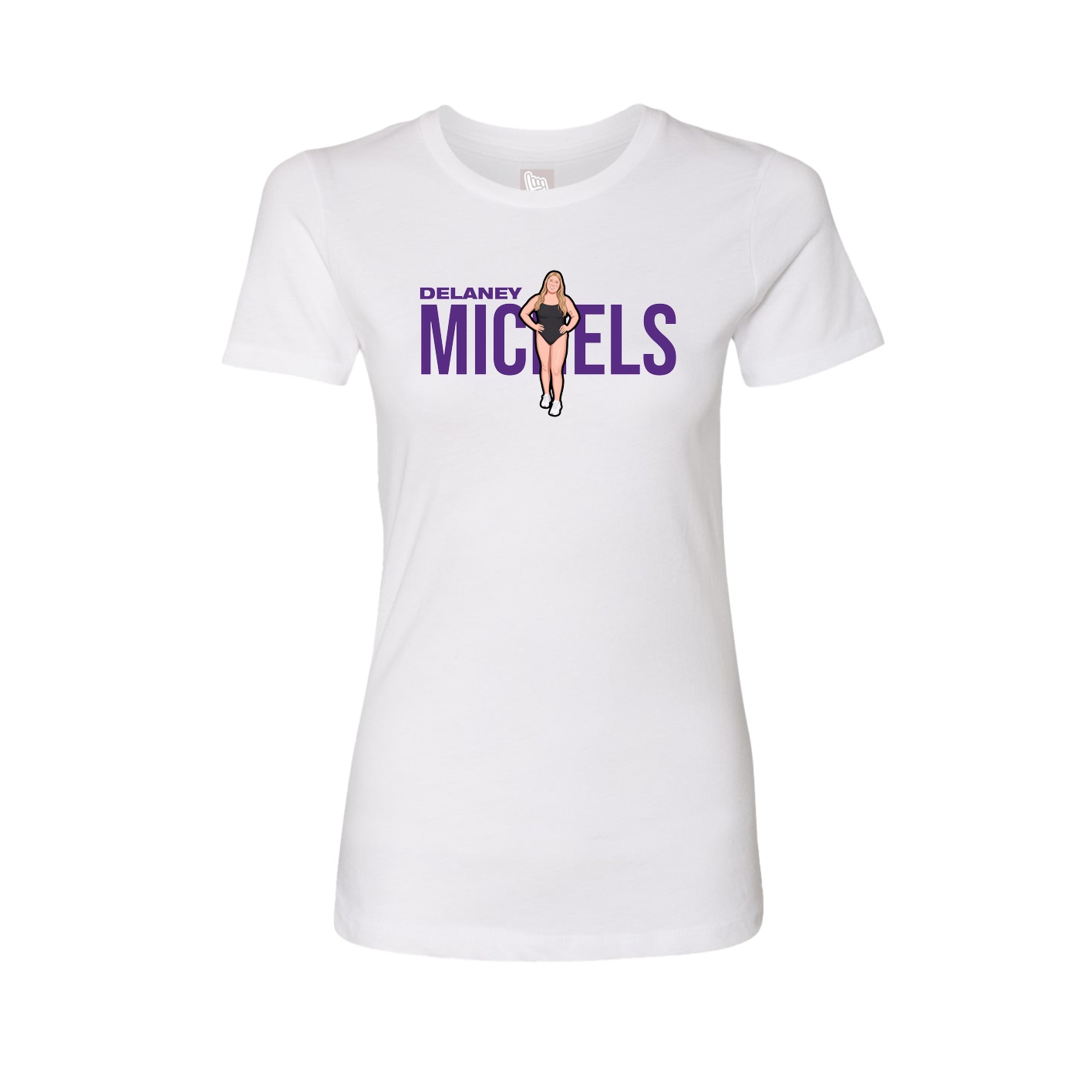 Fitted Women's Tee — Player Name in White
