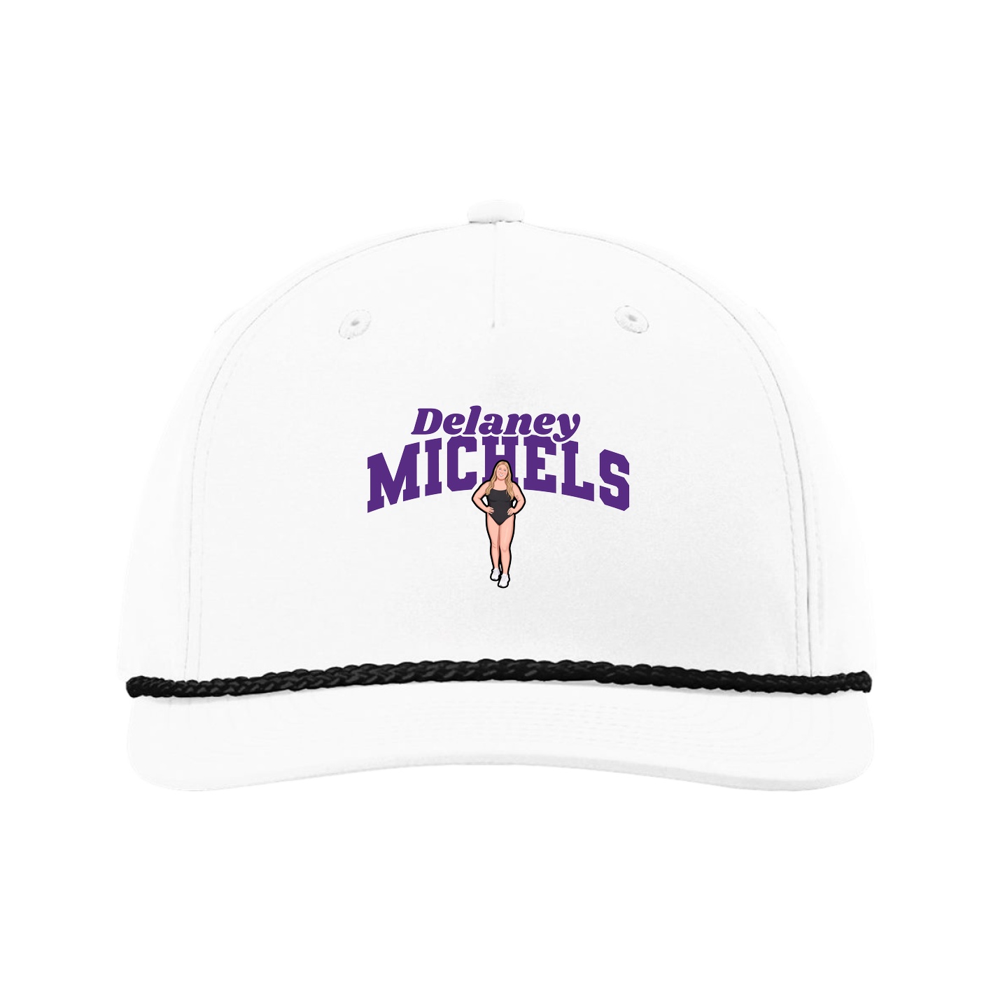 Five-Panel Classic Rope Cap — Signature Arch in White