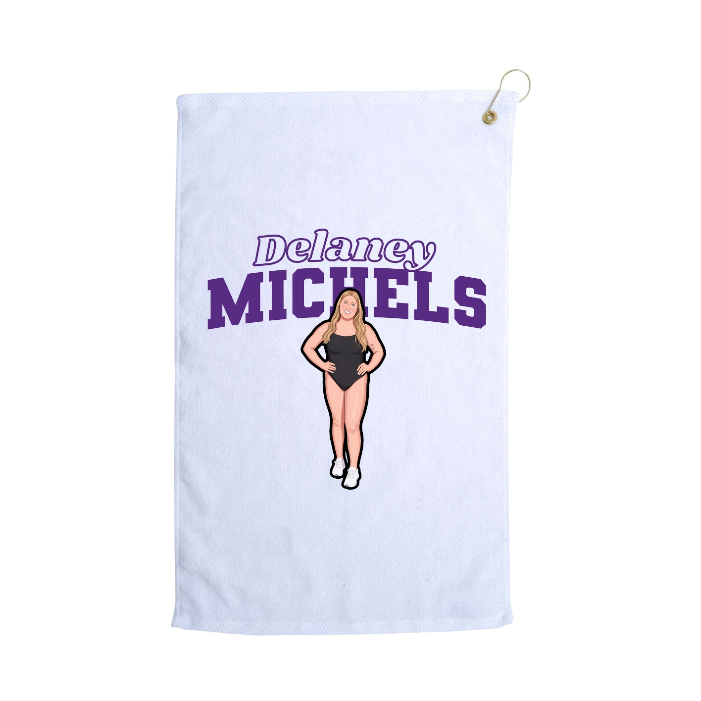 Golf Towel — Name Arch in White