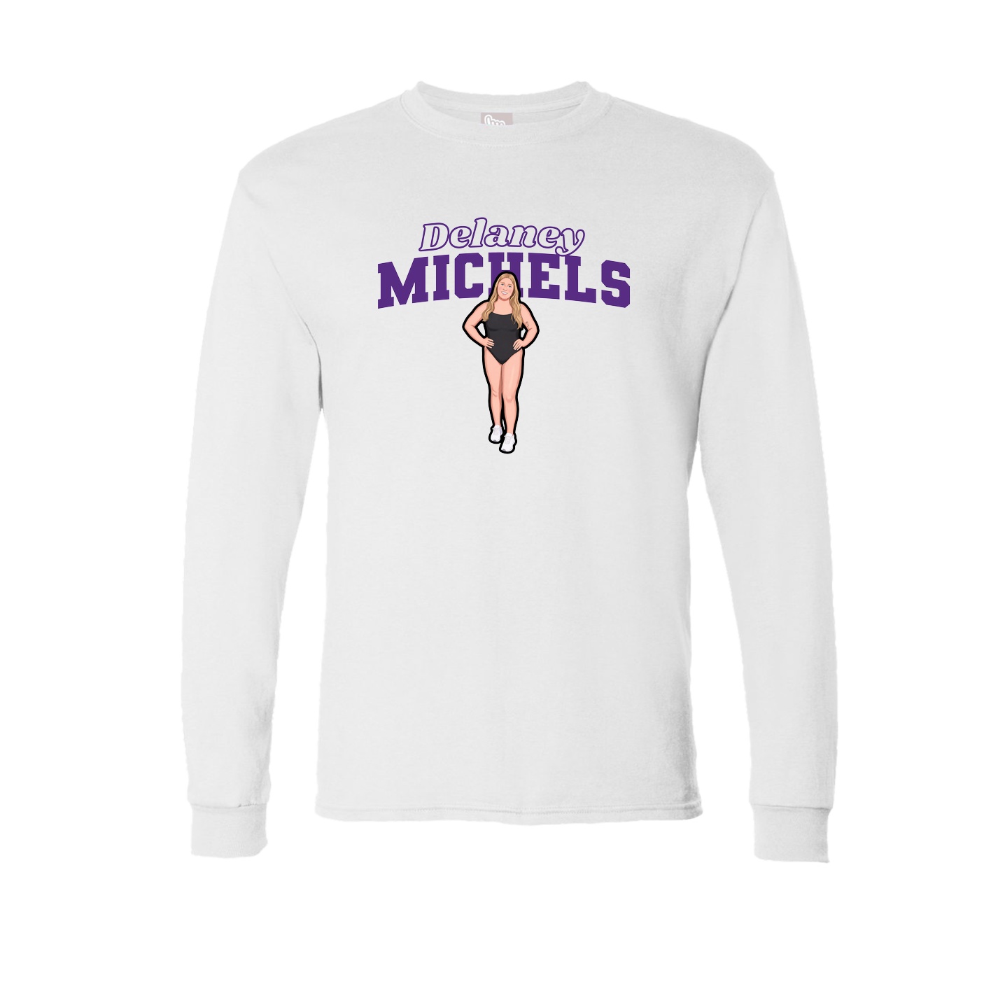 Long Sleeve Tee — Name Arch in White
