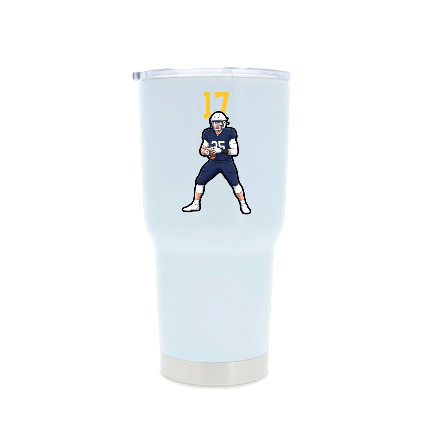 30oz Stainless Steel Tumbler — Number Top in White