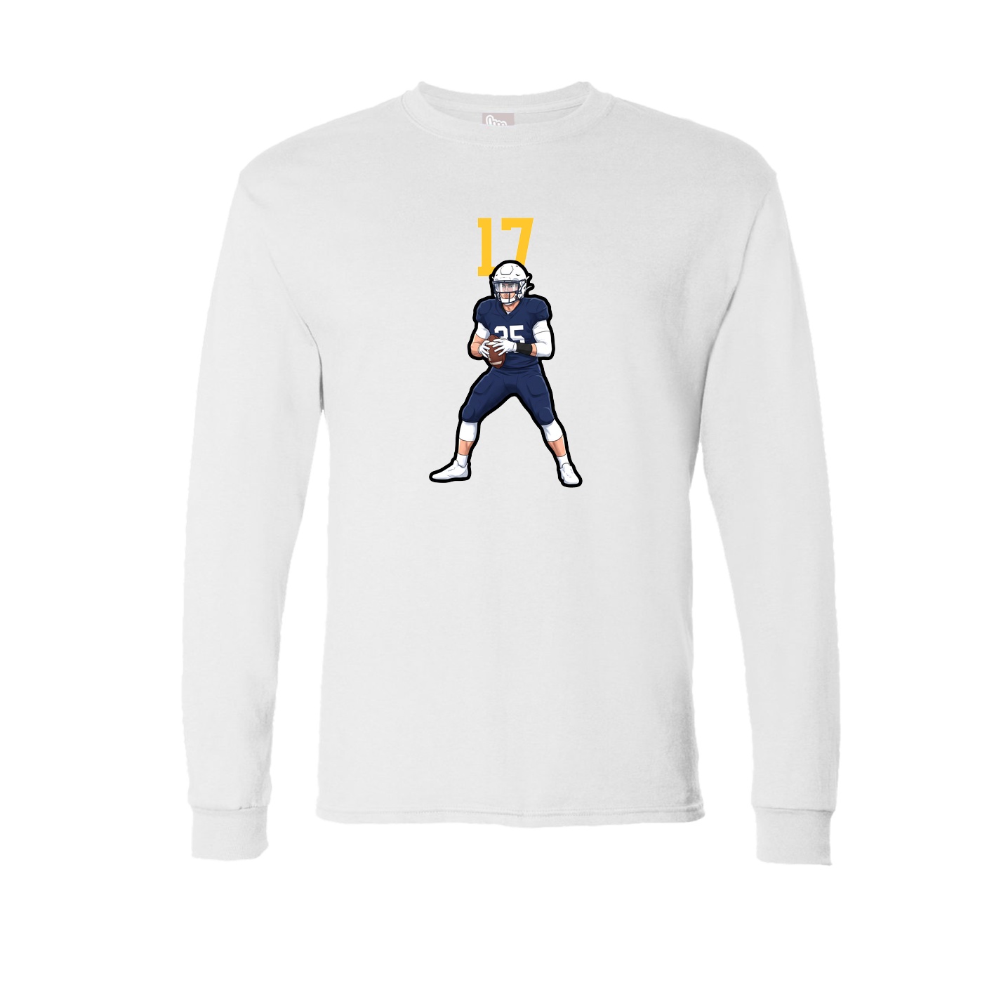 Long Sleeve Tee — Number Top in White