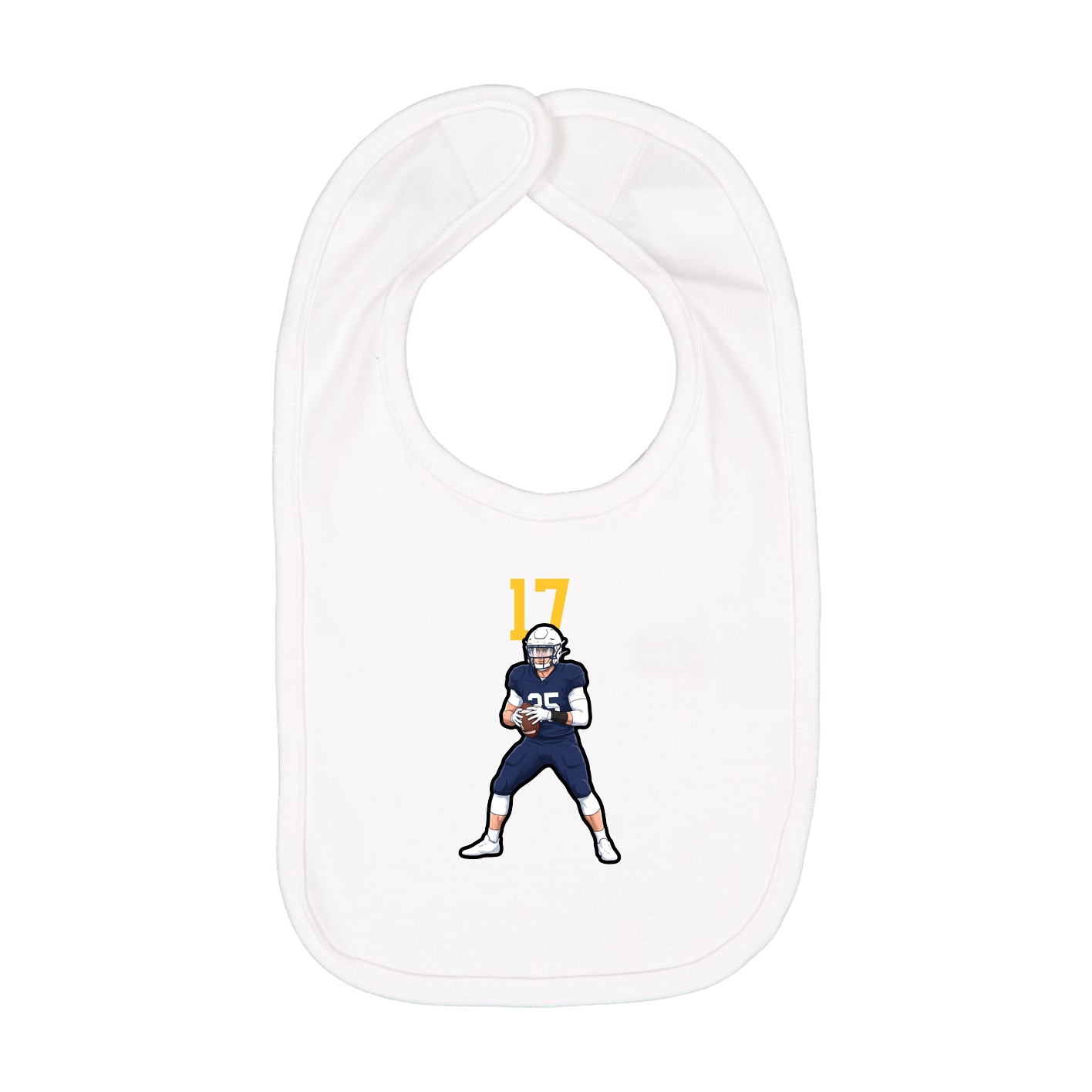 Infant Bib — Number Top in White