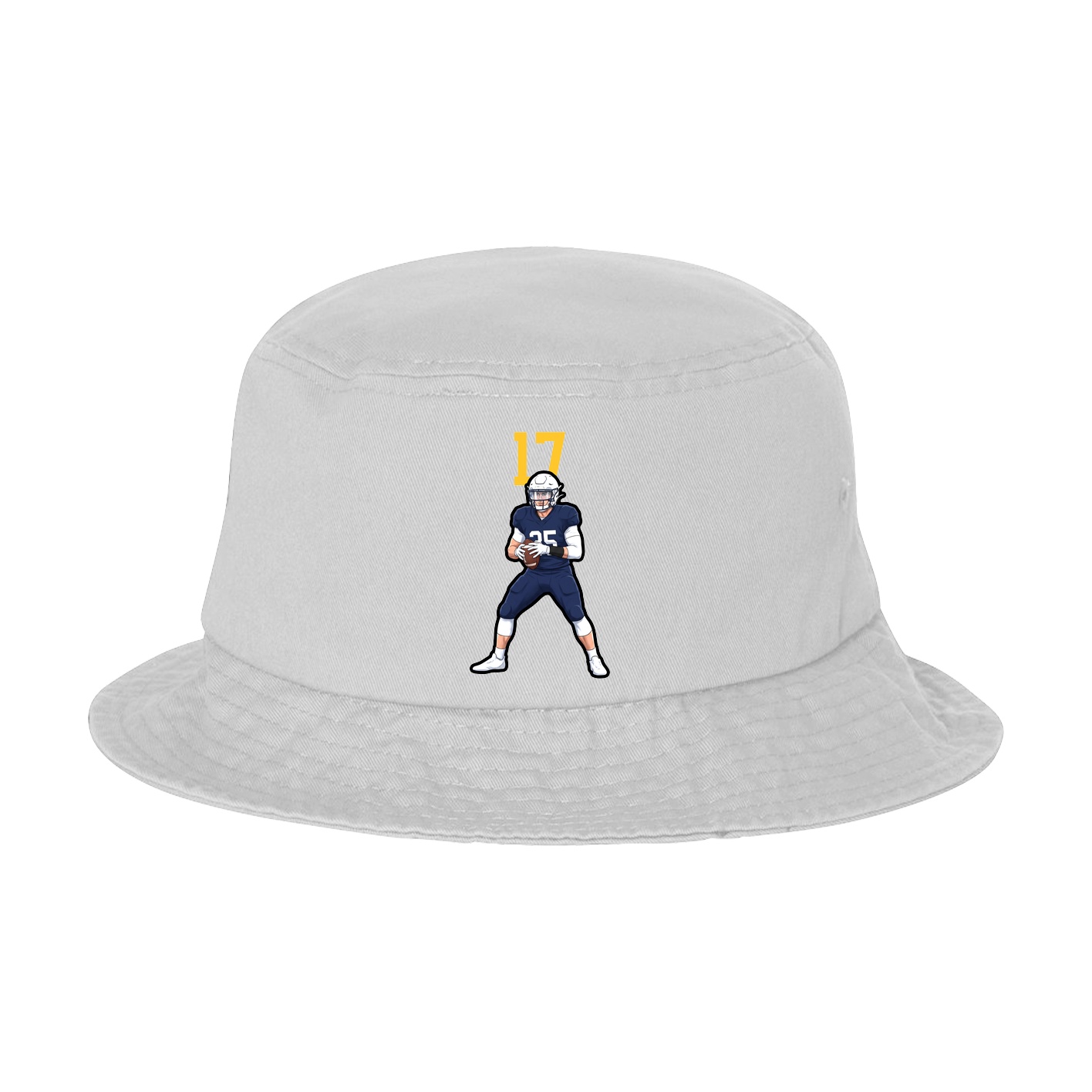 Bucket Cap — Number Top in White