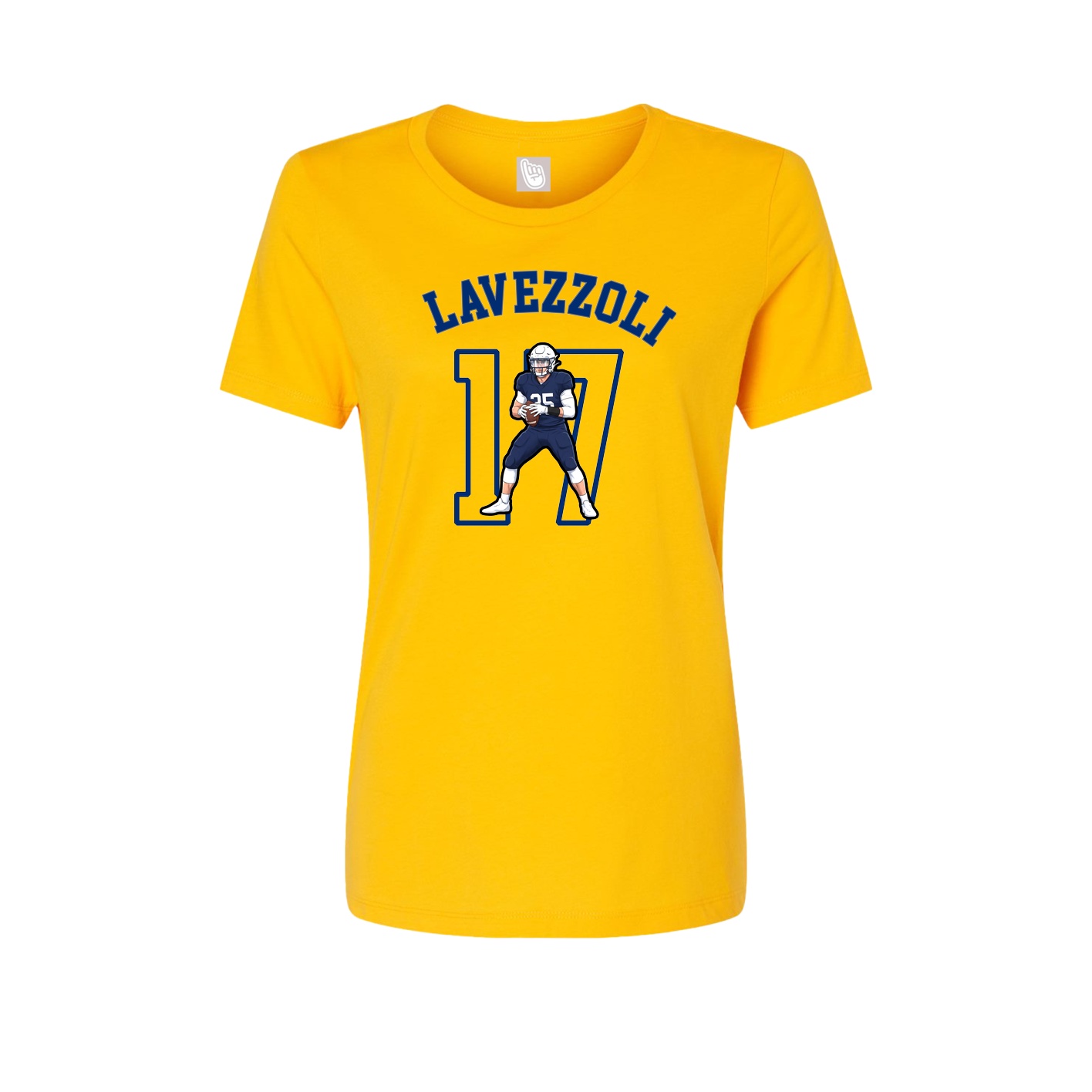 Fitted Women's Tee — Shirsey Arch in Gold