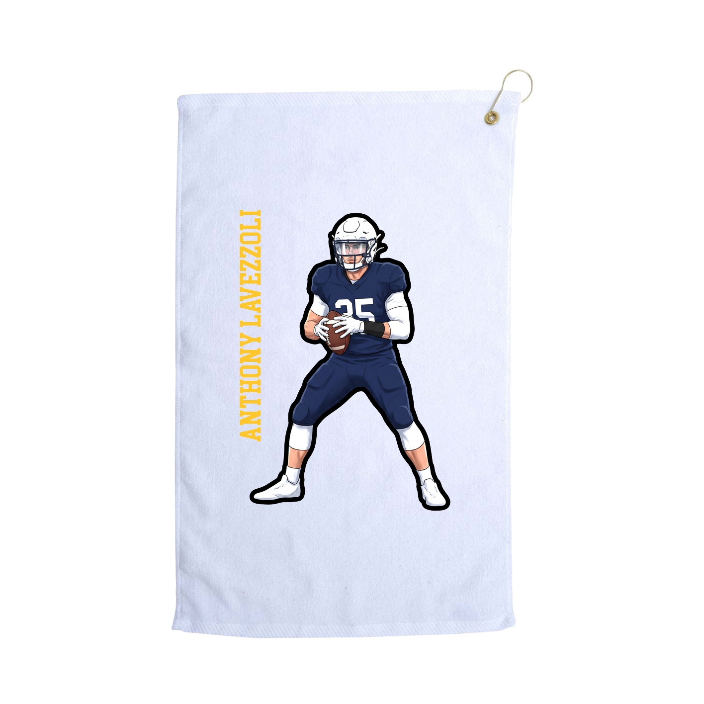Golf Towel — Name Vertical in White
