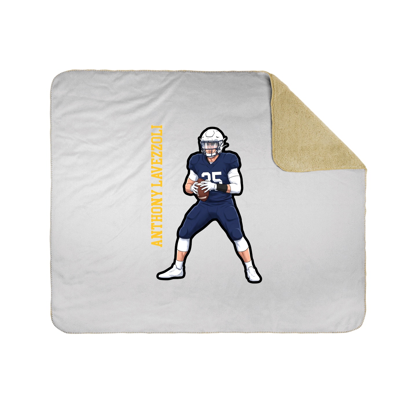 Throw Blanket — Name Vertical in White